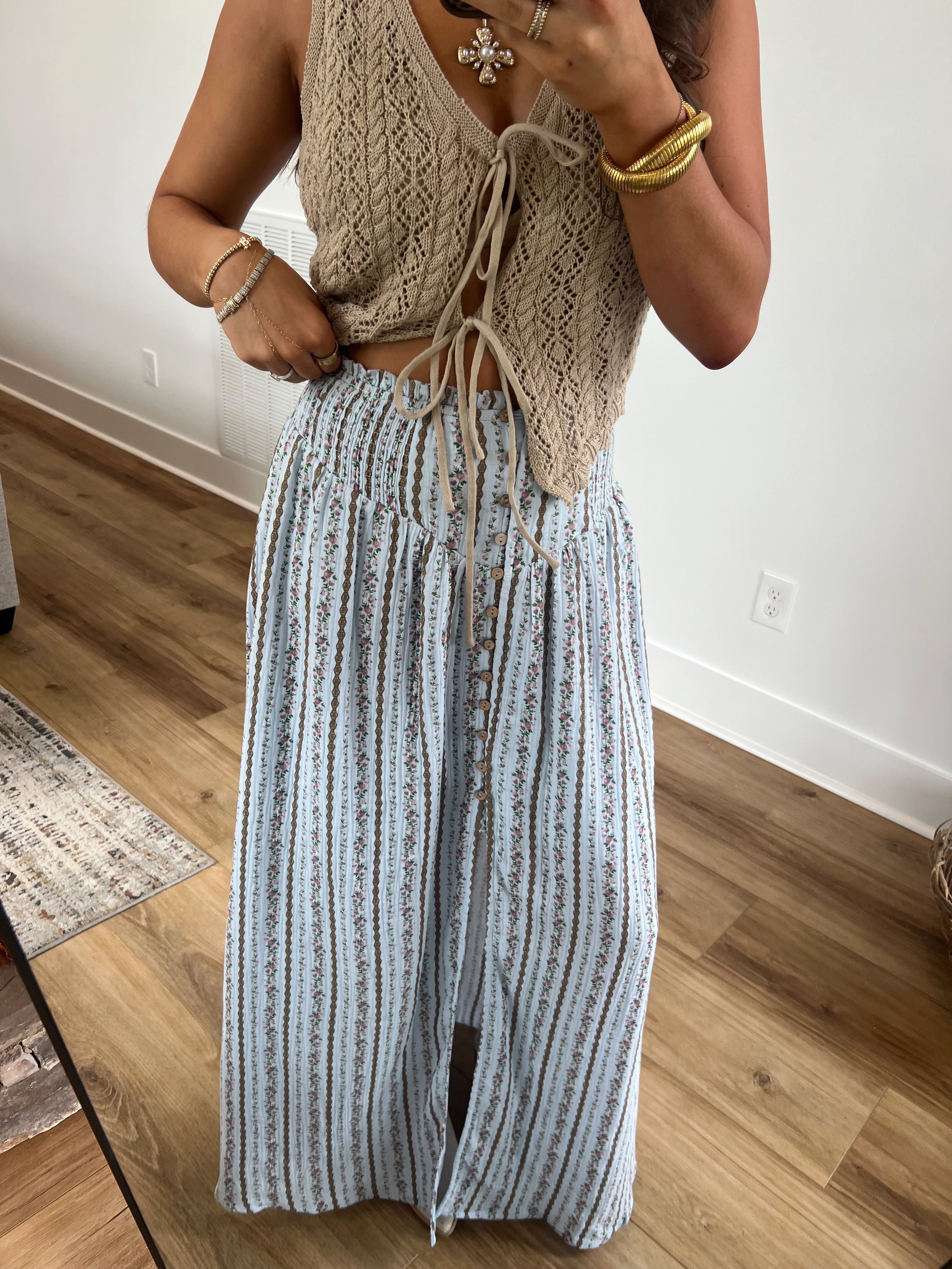 Blue Saloon Maxi Skirt