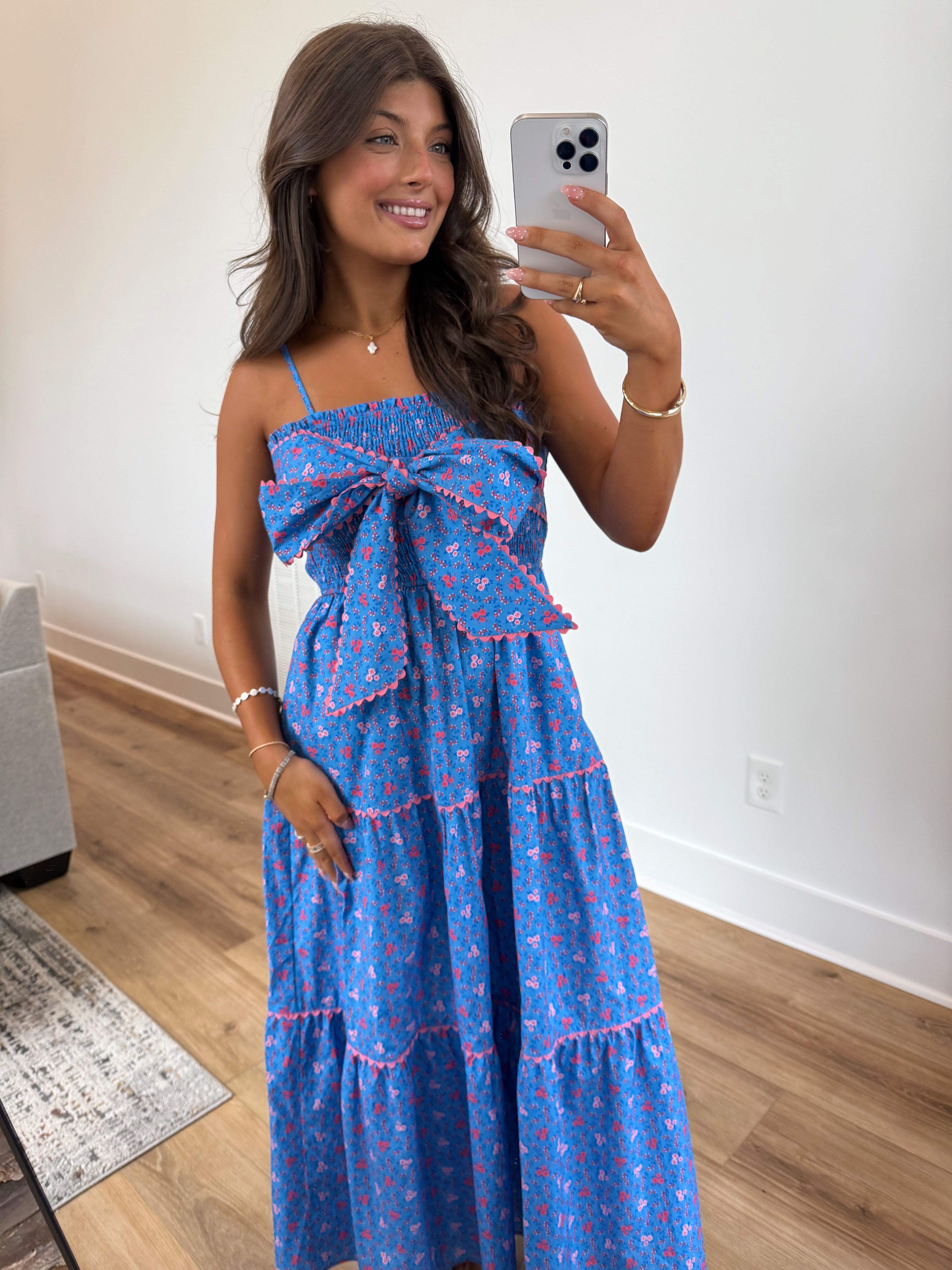 Cobalt Bow Maxi Dress