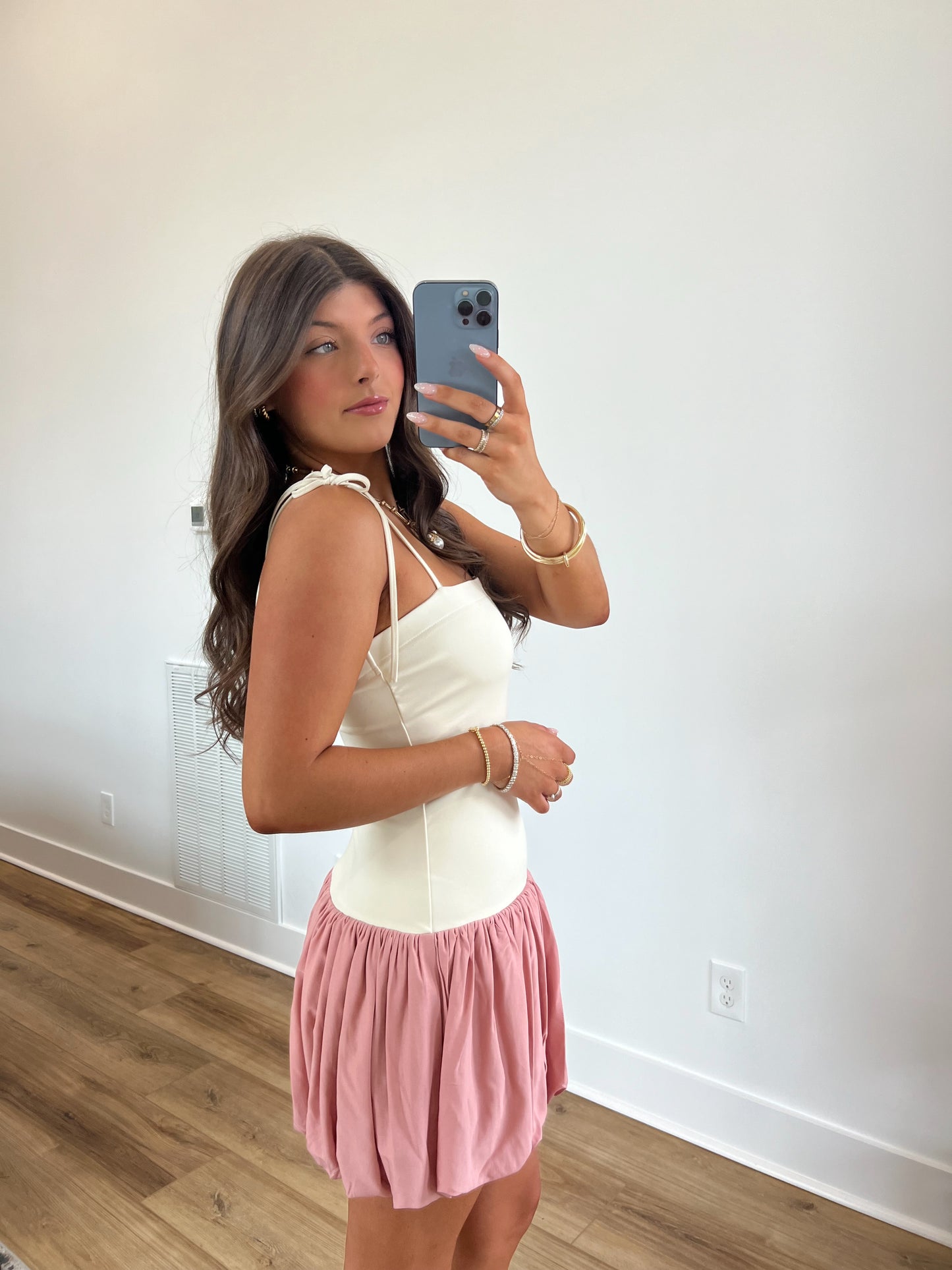 Strawberry Cream Mini Dress