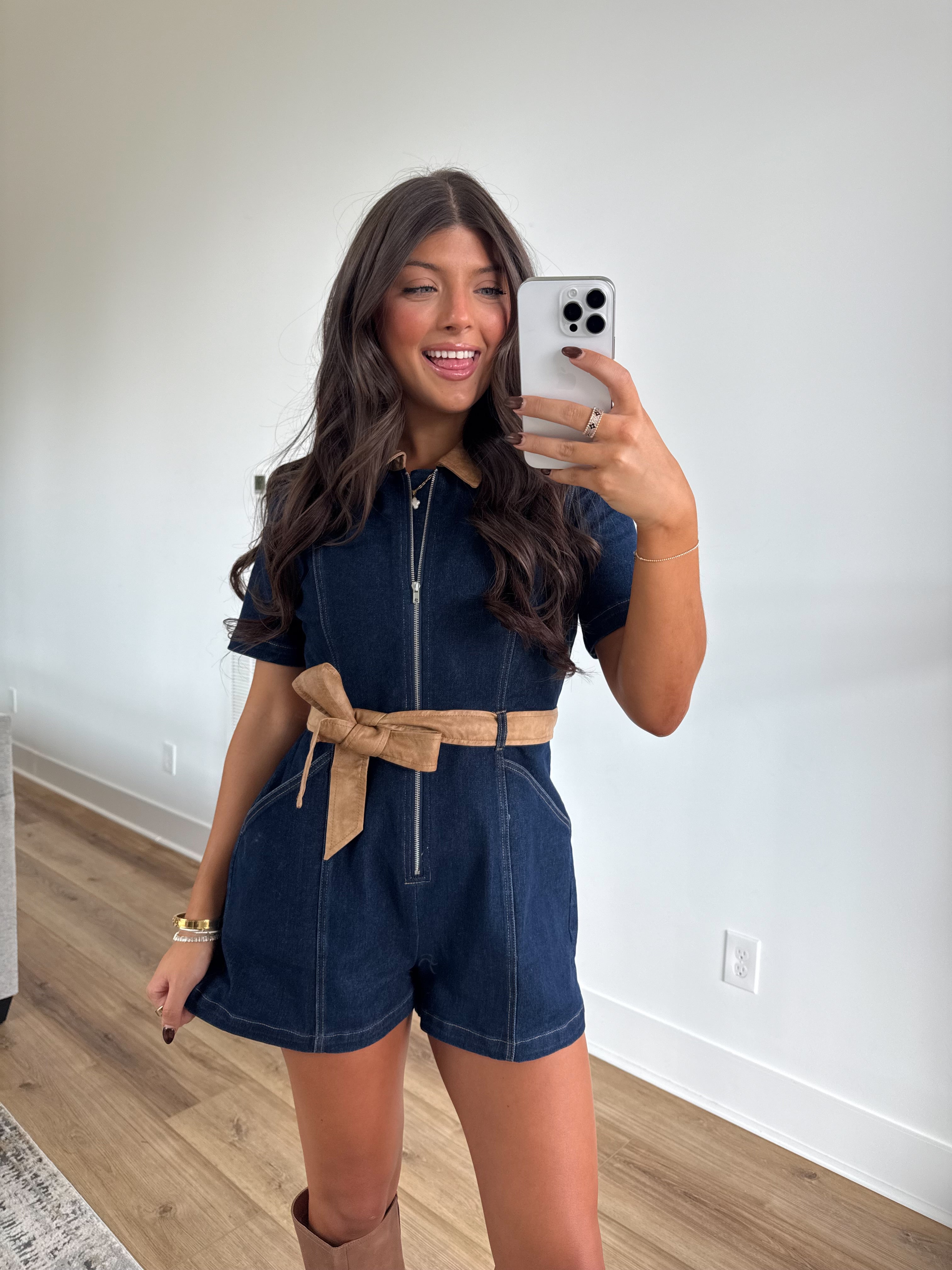 The Brownstone Denim Romper