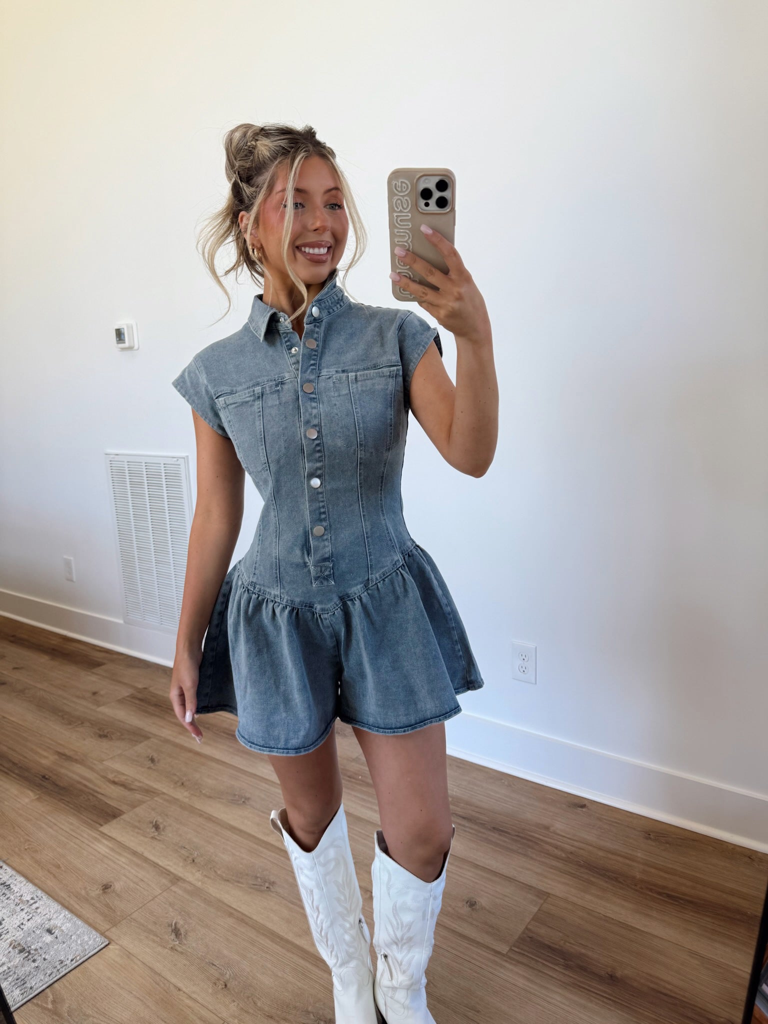 Washed Indigo Romper