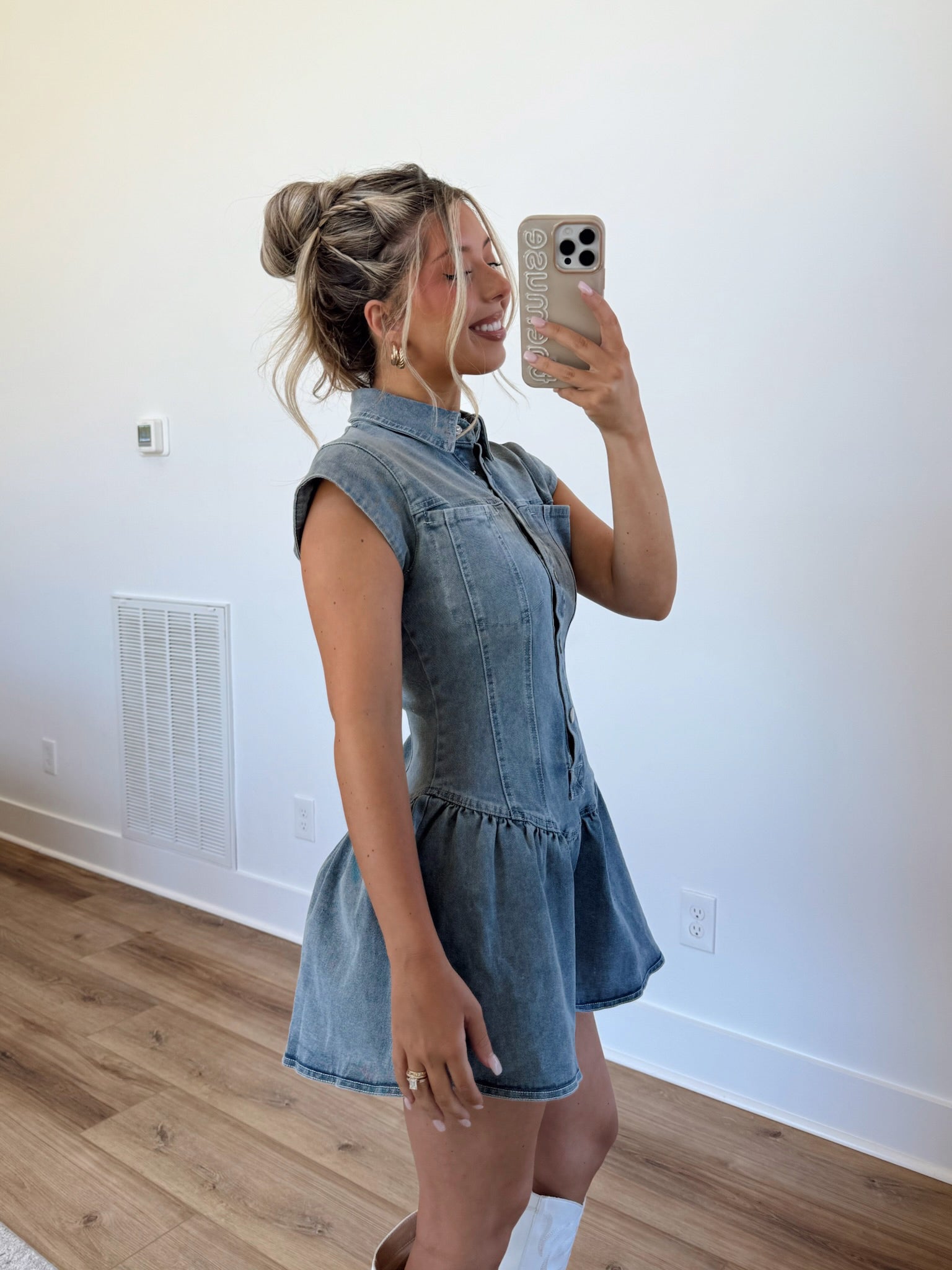 Washed Indigo Romper