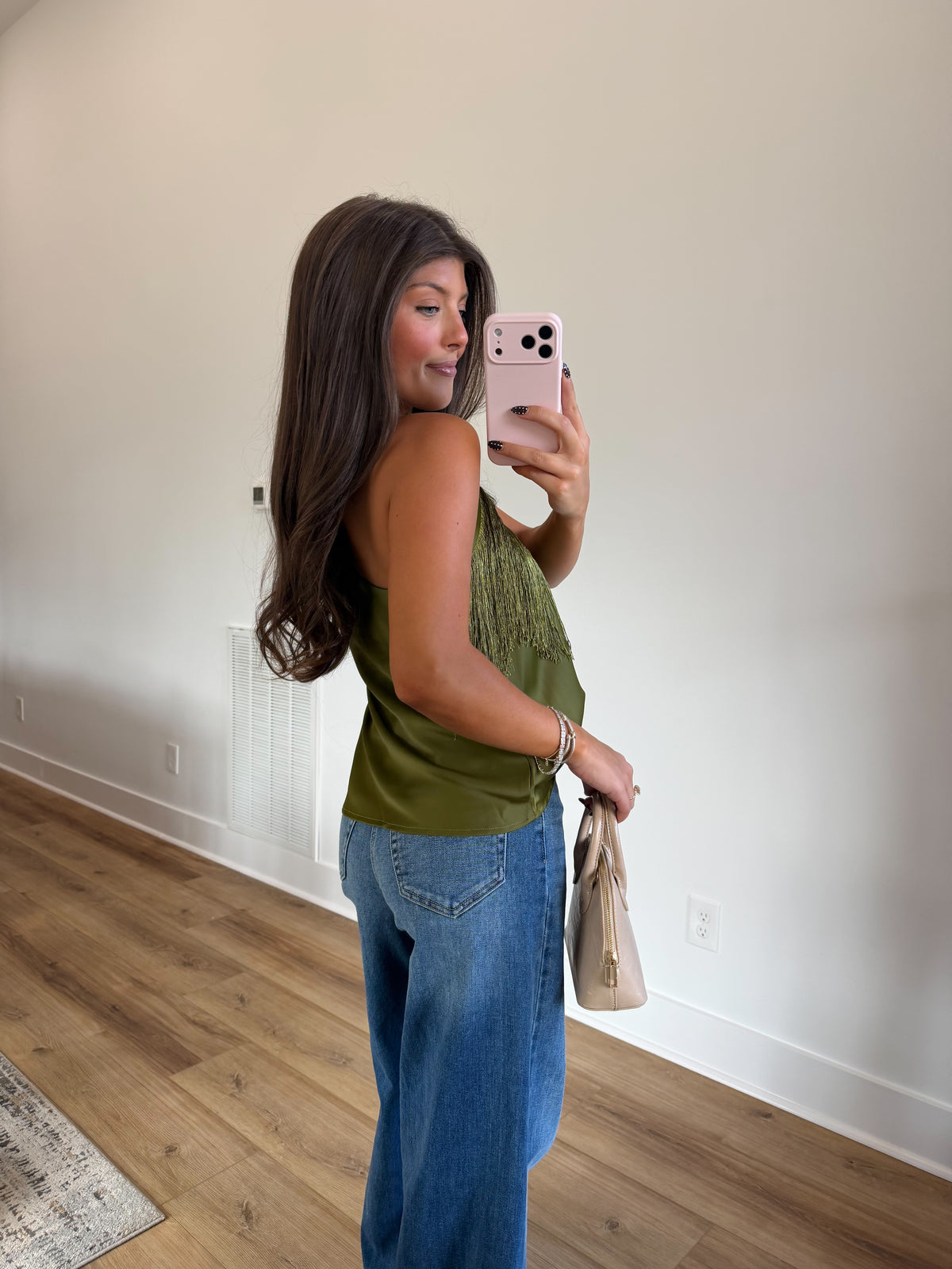 Olive Fringe Tank