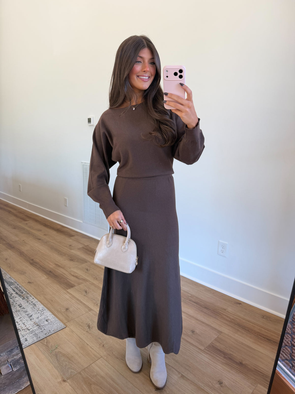Rich Mocha Sweater Dress