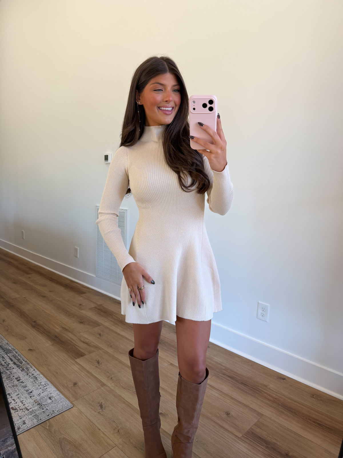 Margot Knit Mini Dress (Cream)