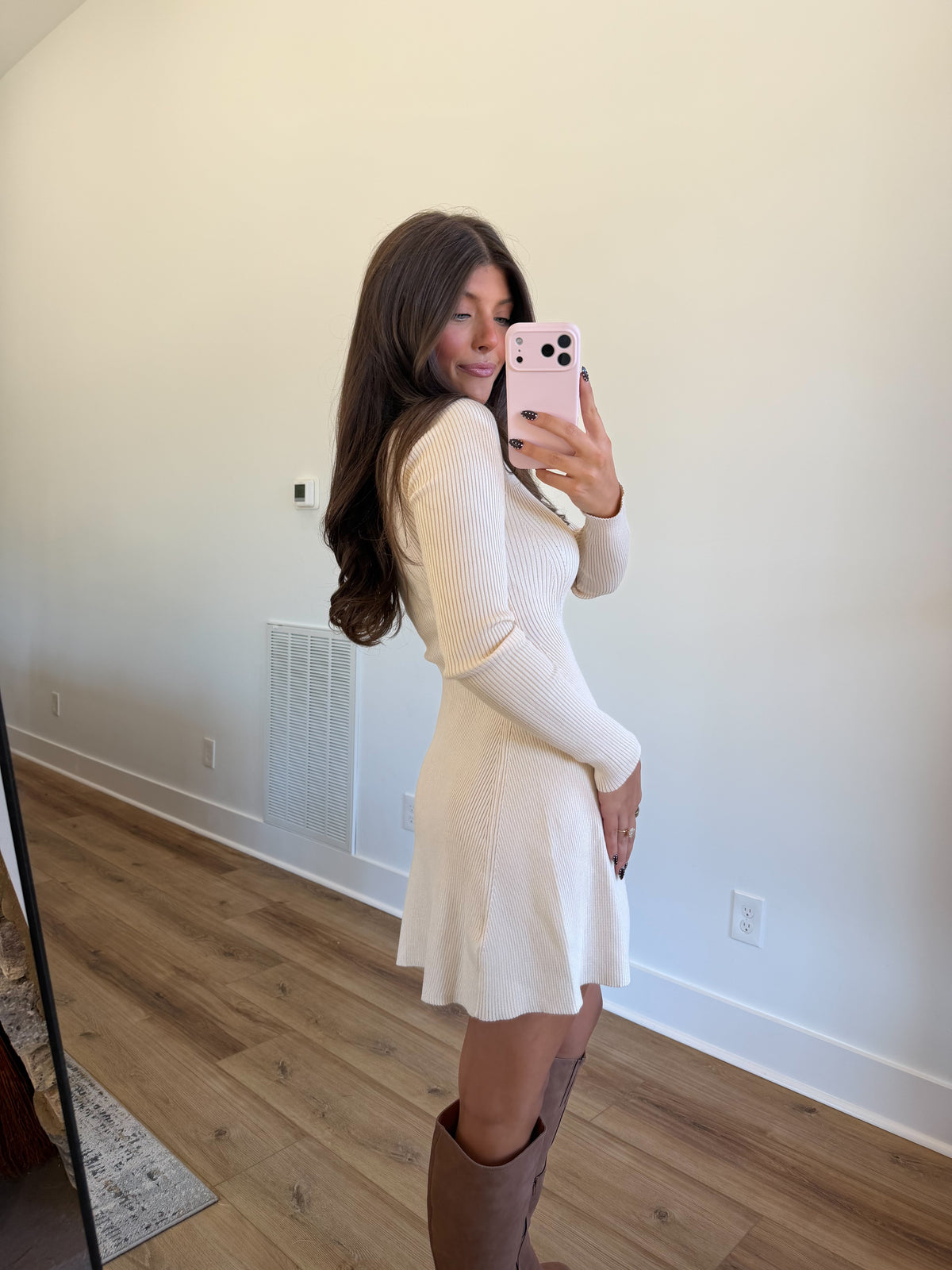 Margot Knit Mini Dress (Cream)