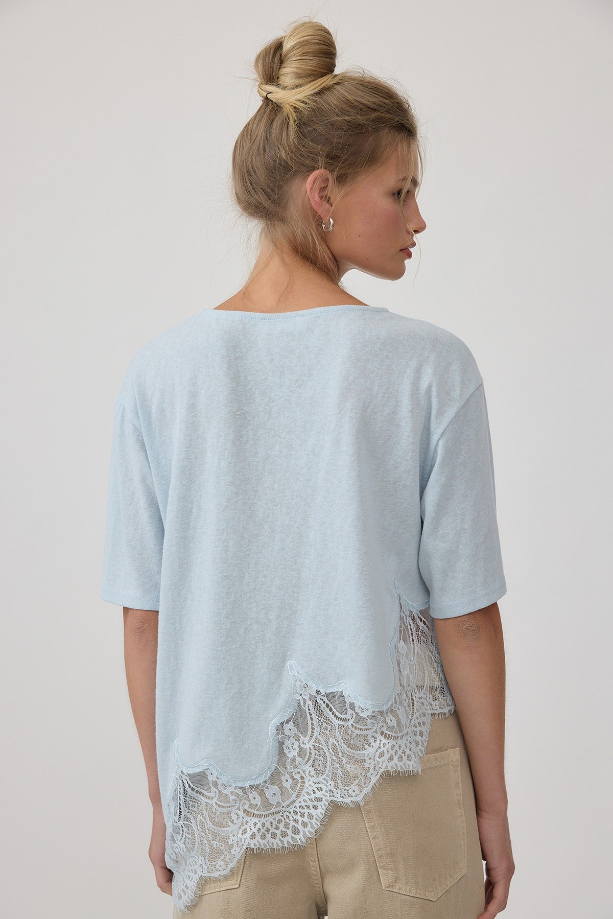 Margot Lace Tee (Powder Blue)