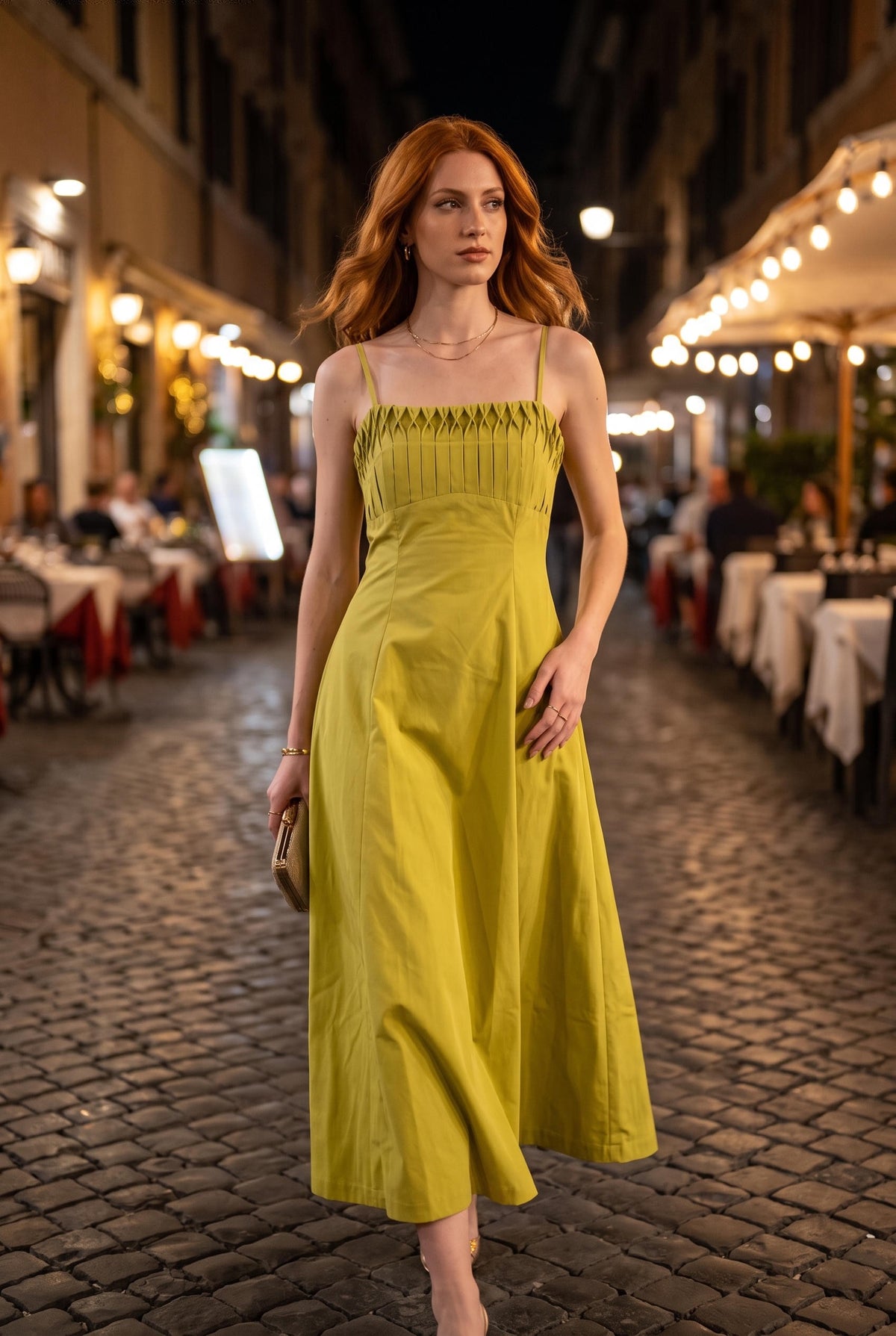 Keepsake Midi Dress (Chartreuse)
