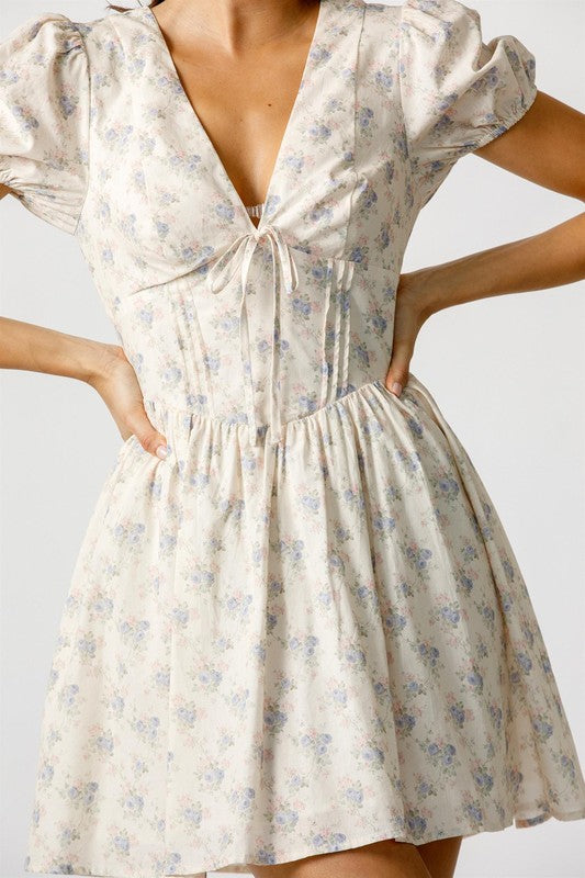 Lilac Floral Mini Dress