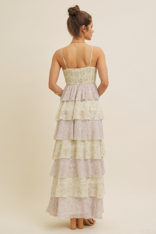 Green Olivia Ruffle Dress