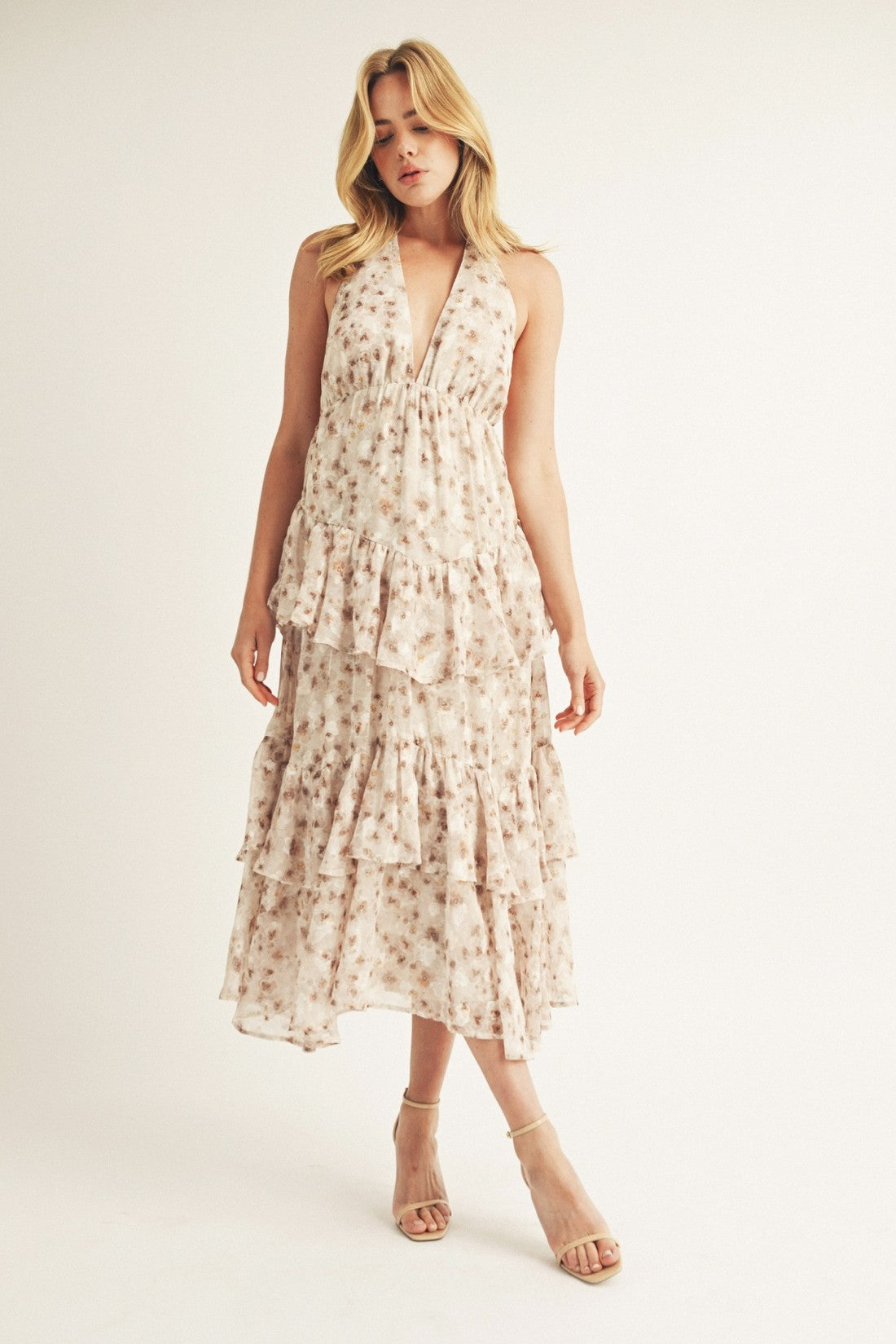 Oak & Ivory Ruffle Midi