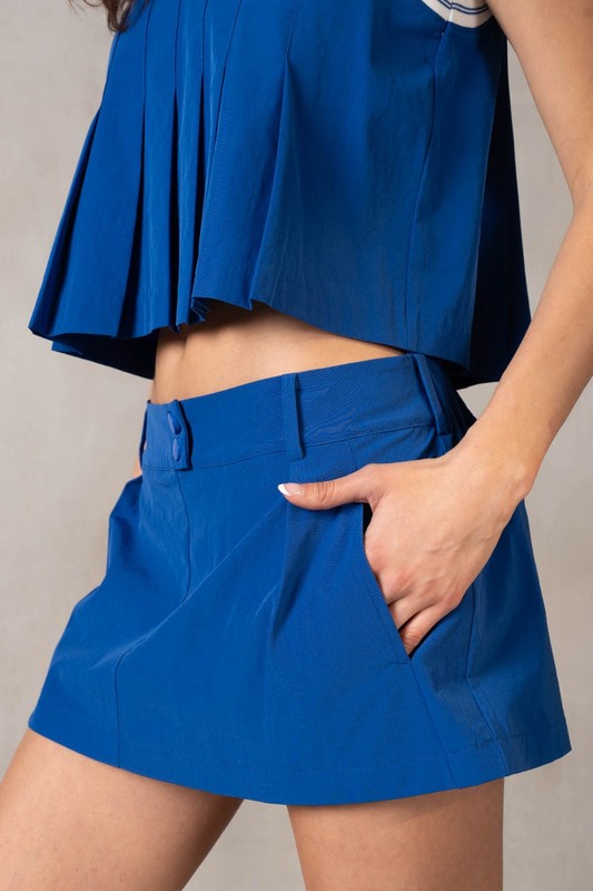 Royal Blue Rally Skort Set