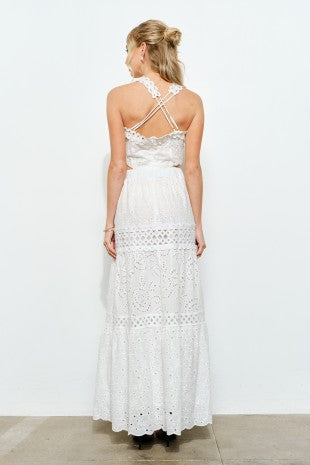 Eyelet Twirl Maxi Dress
