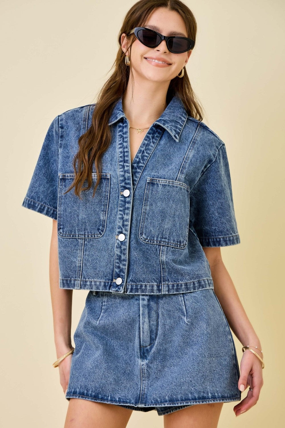Boxy Washed Denim Set