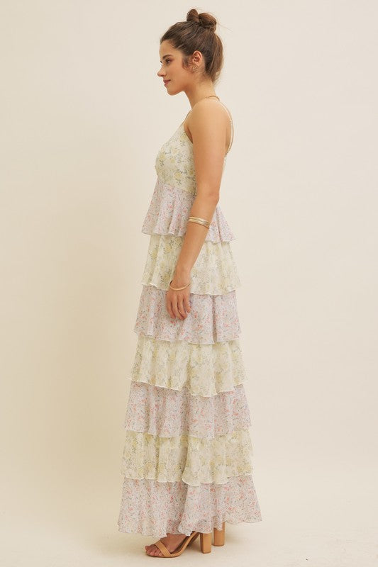 Green Olivia Ruffle Dress