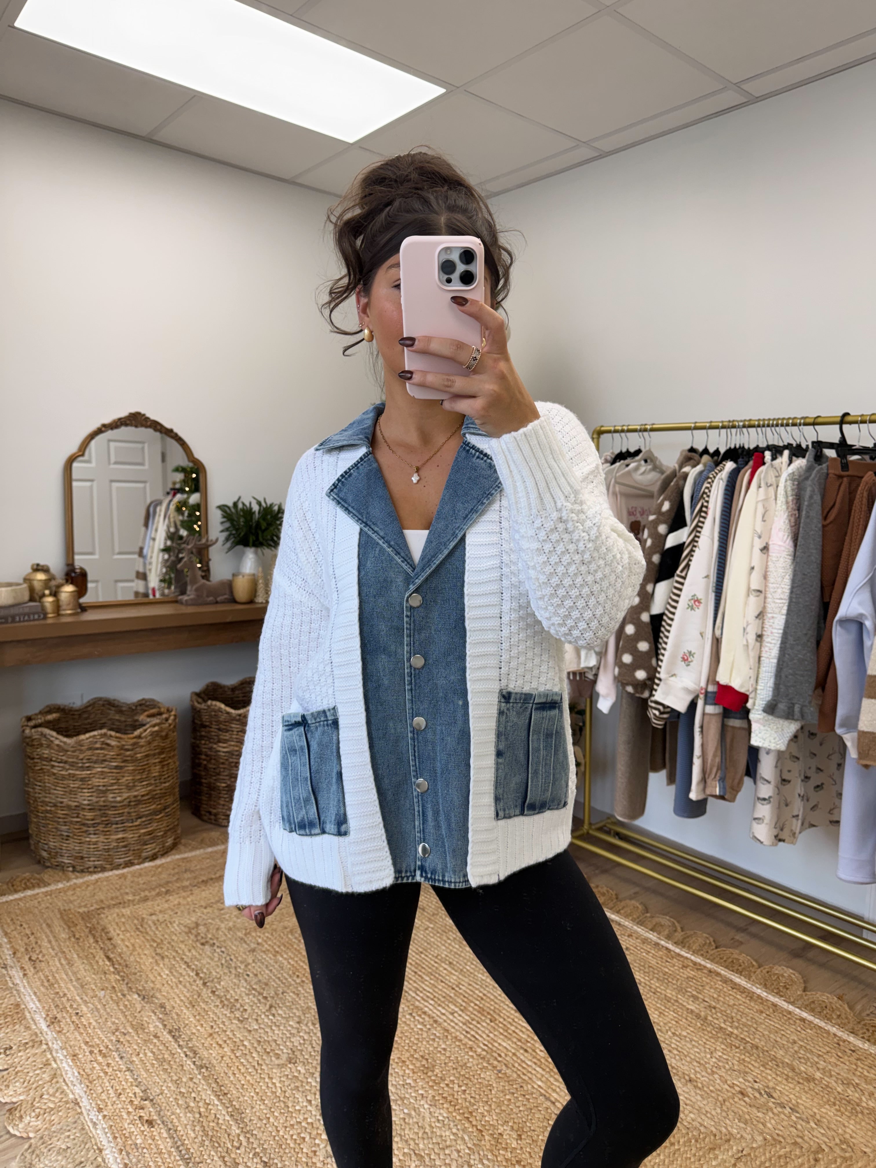 The Denim Collared Knit