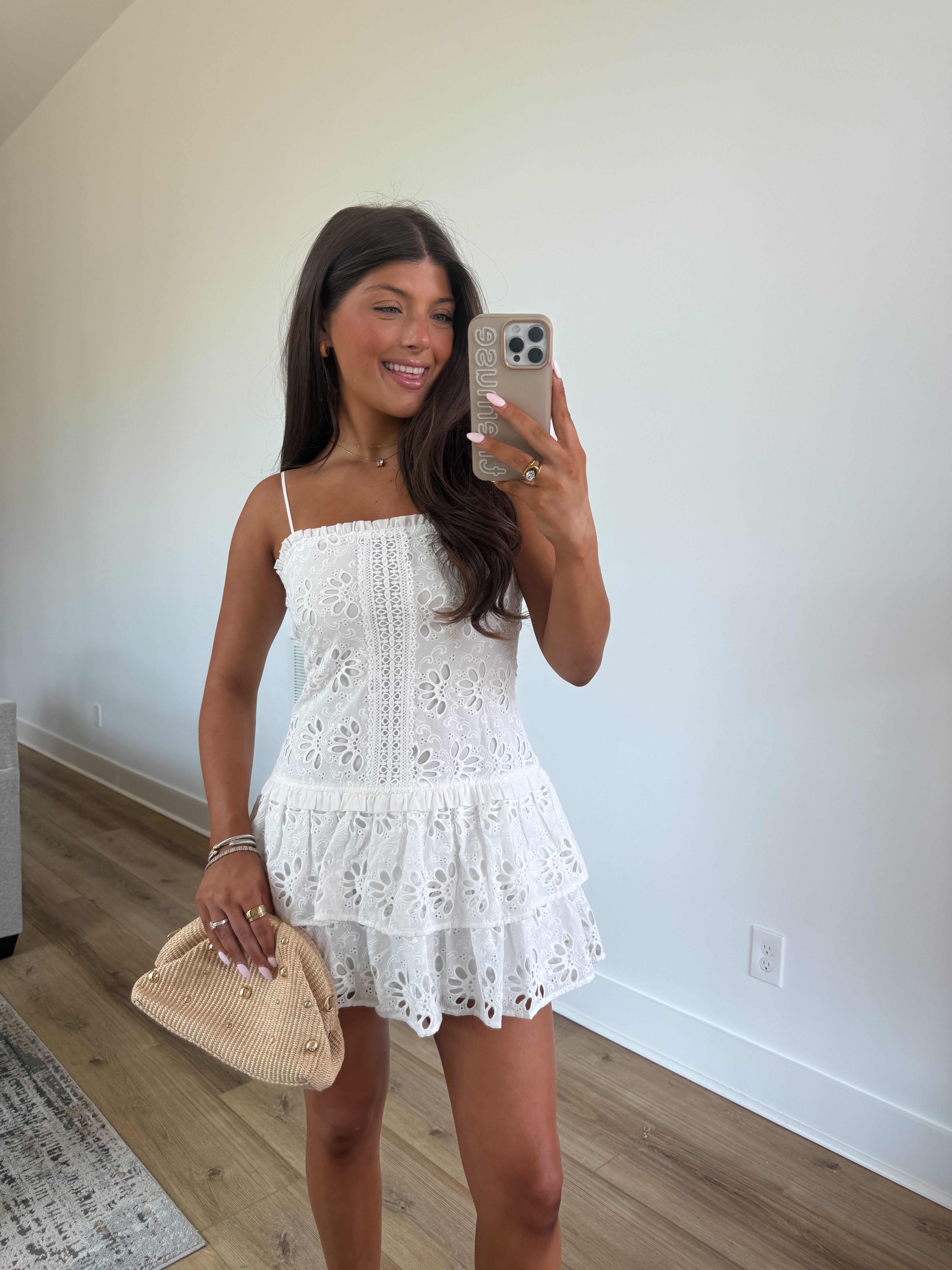 Eyelet Drop Waist Mini Dress (Restock)