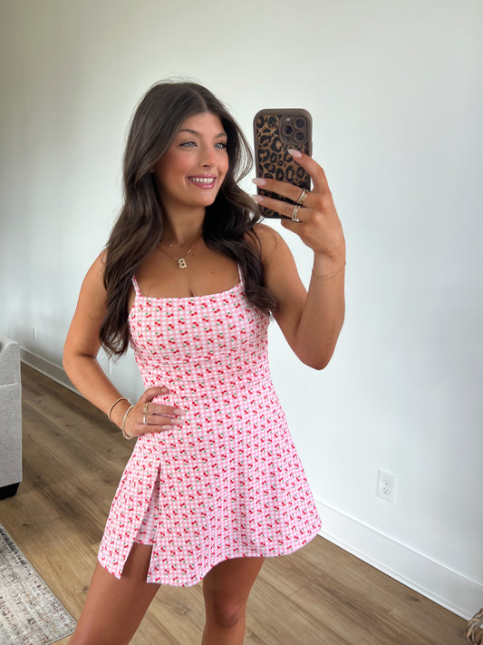 Cherry Gingham Athletic Dress (Restock)