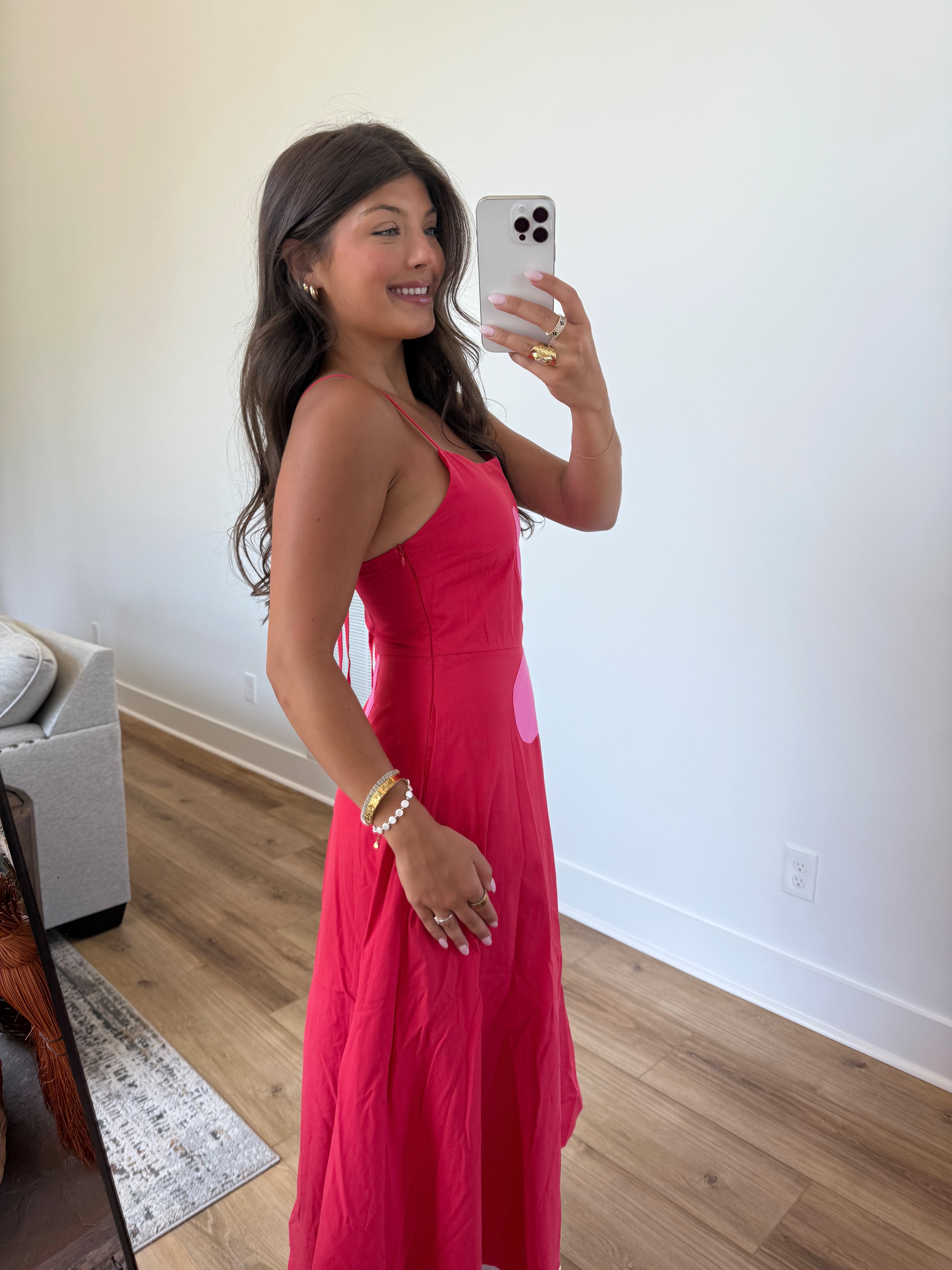Capri Daisy Maxi Dress (Pink/Red)