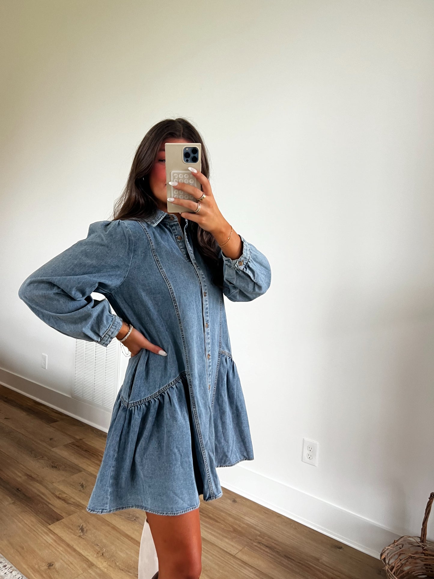 Denim Button Up Dress