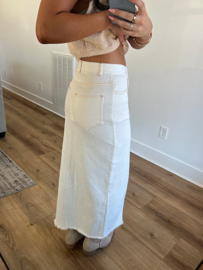 Off-White Denim Midi Skirt