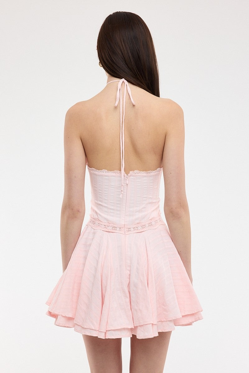 Sweetheart Baby Pink Mini Dress
