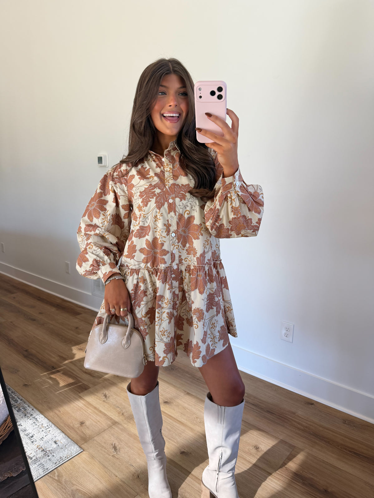 Cream & Rust Floral Mini