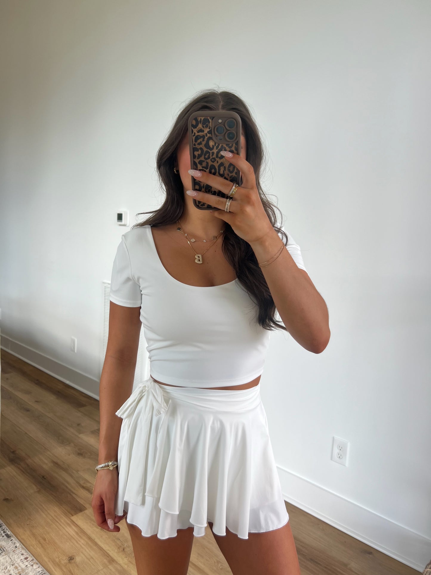White Twist Back Cropped Tee