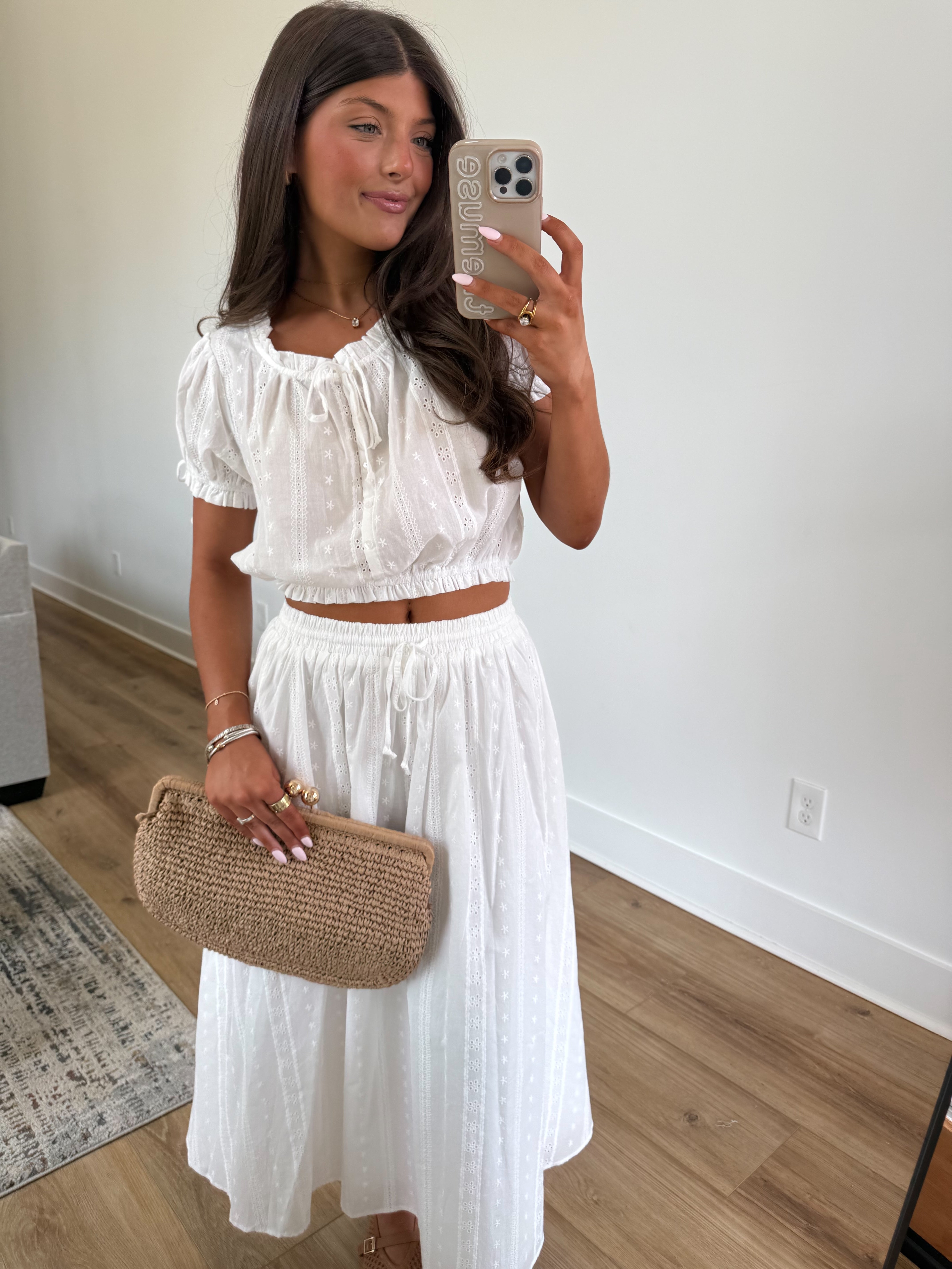 Sweet Eyelet Skirt Set