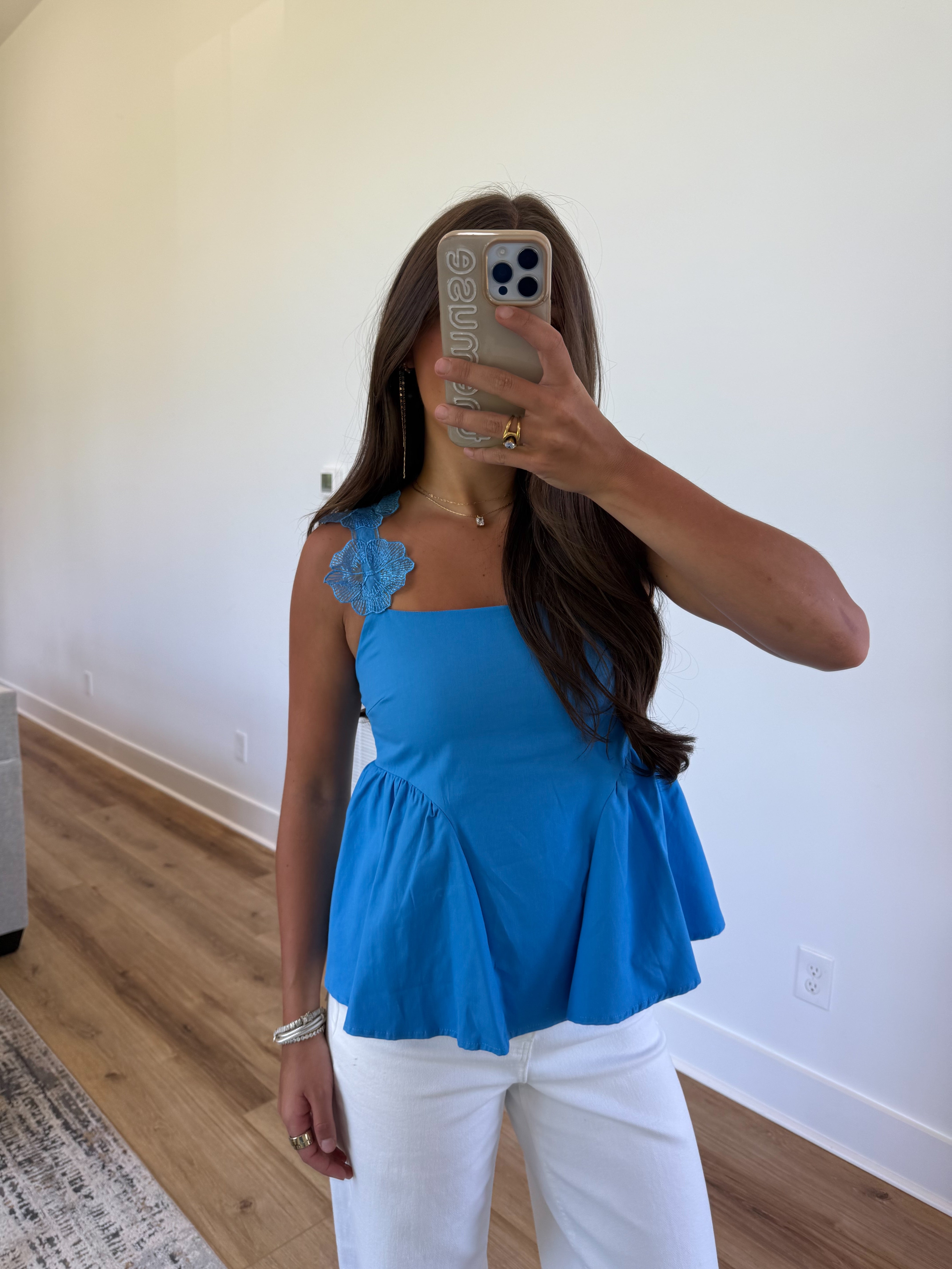 Royal Blue Flower Top