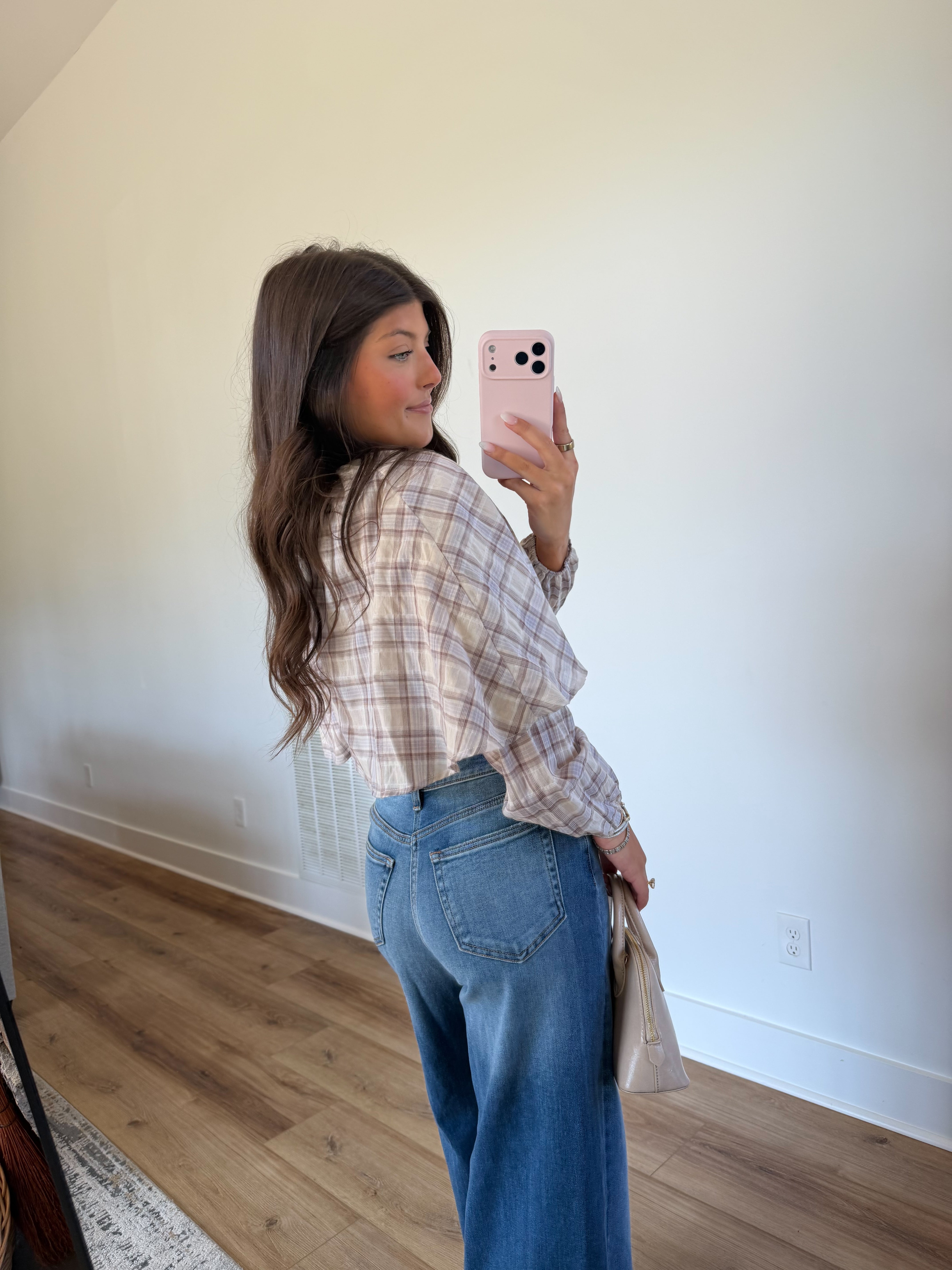 Plaid Cape Blouse