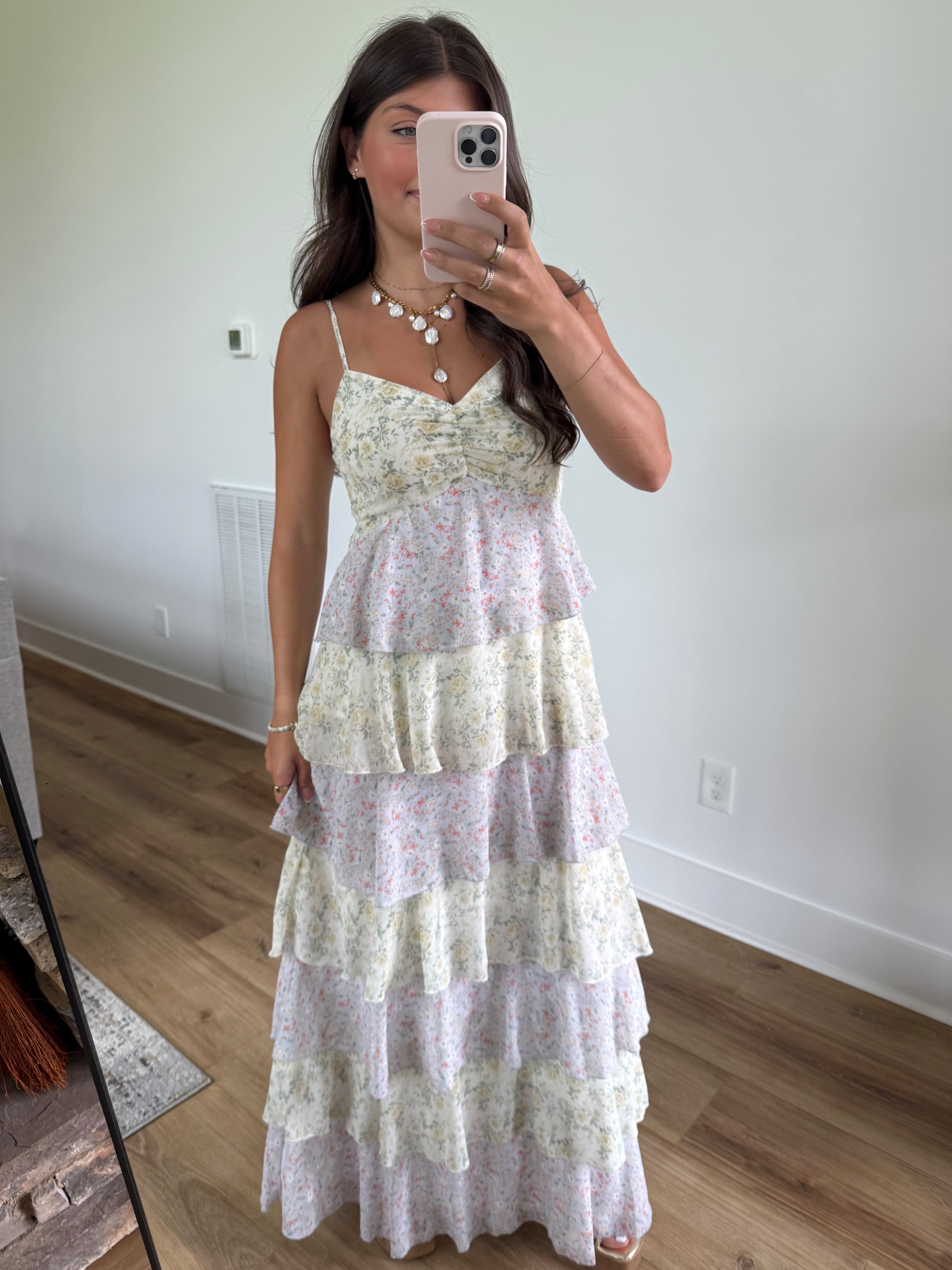 Green Olivia Ruffle Dress
