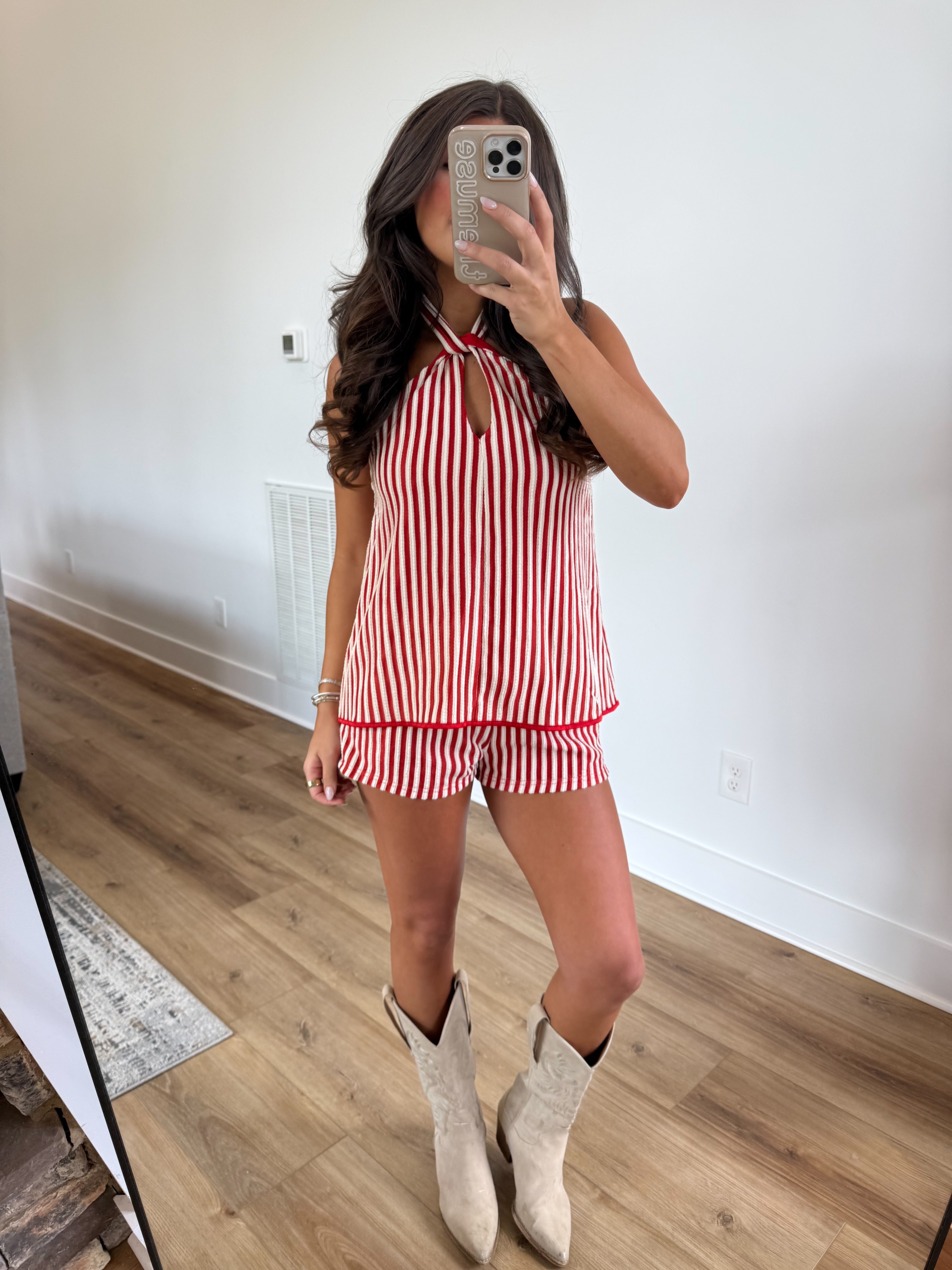 Cola Stripe Romper (PRE-ORDER (June 22nd)/ Restock)