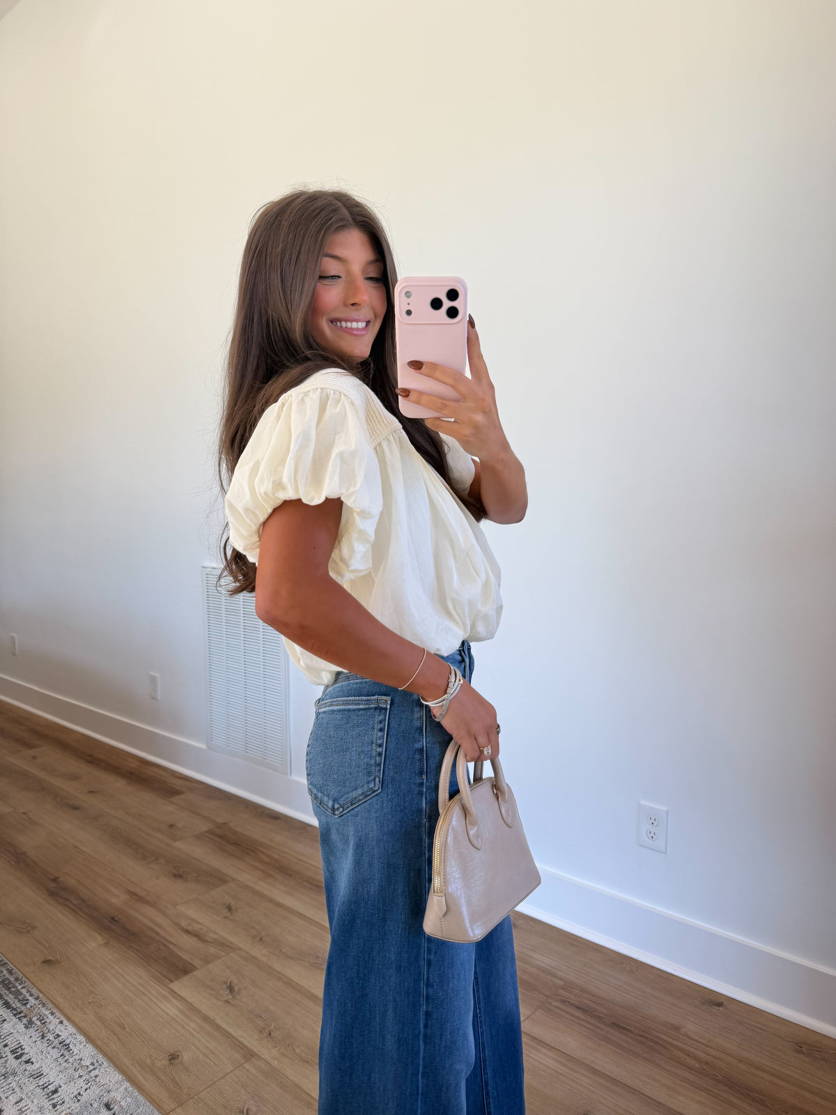 Poppy Cream Top