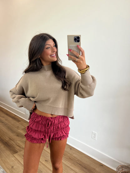 Taupe Cropped Sweater