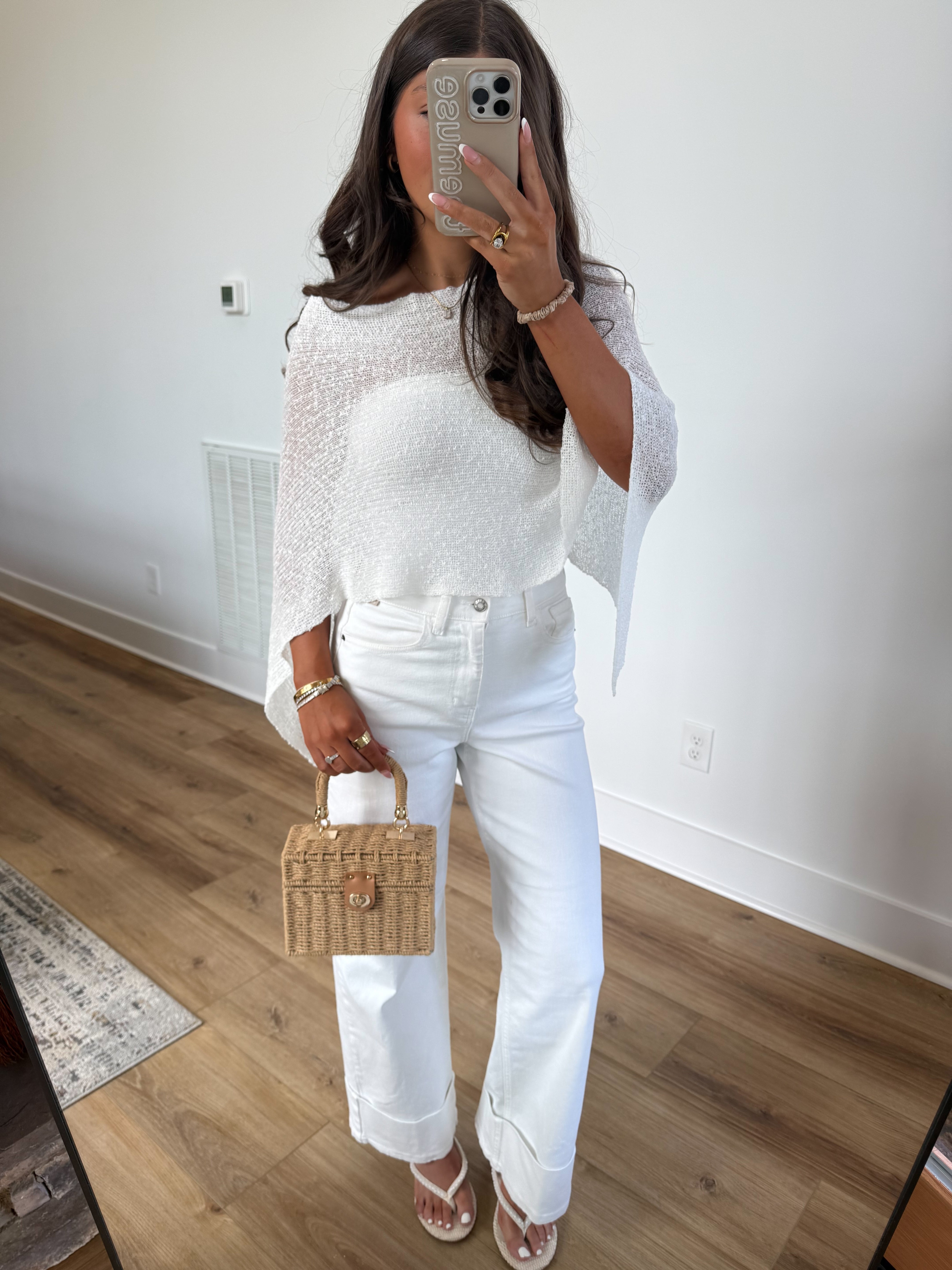 White Poncho Top