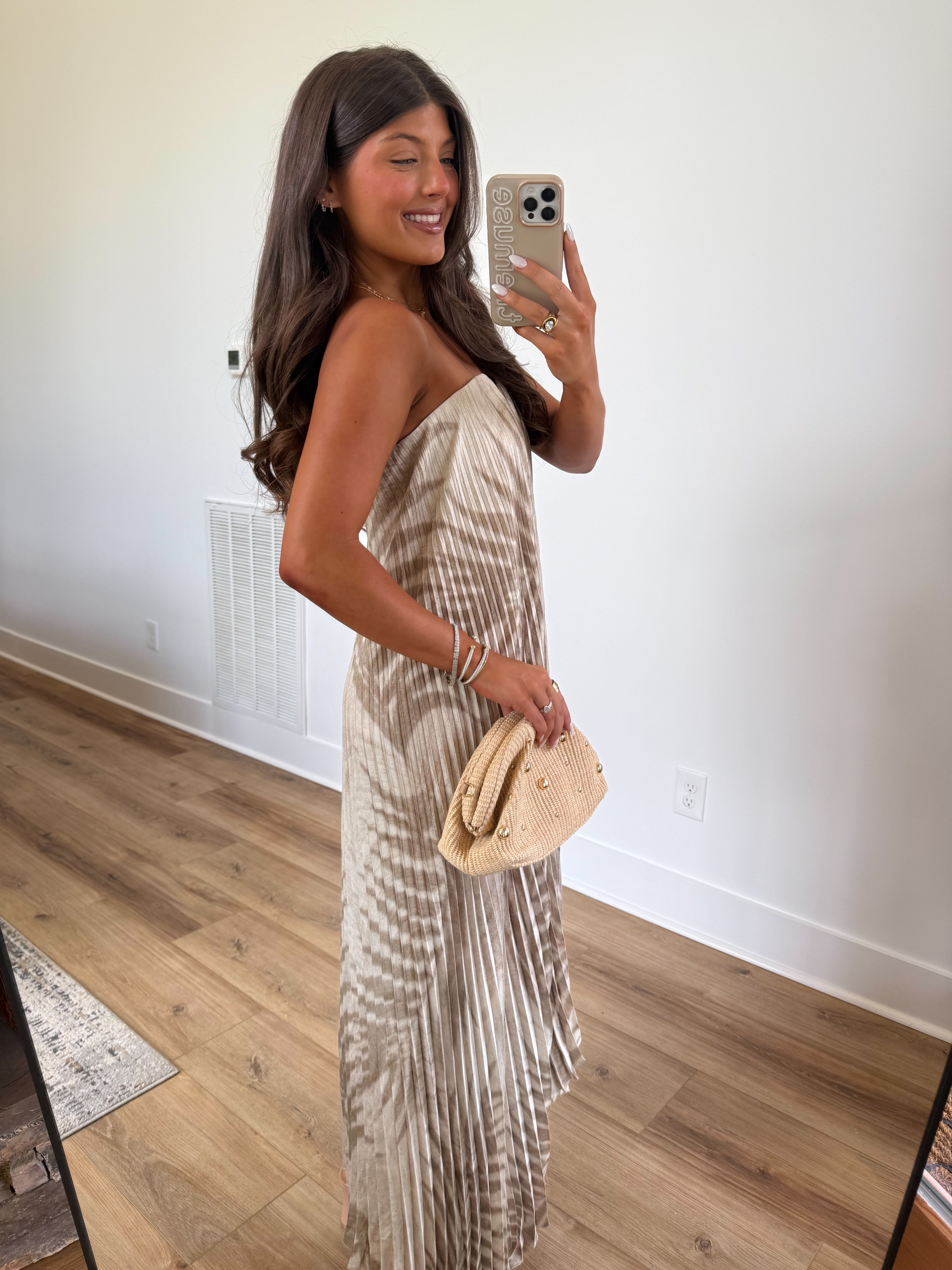 Palm Pleated Maxi