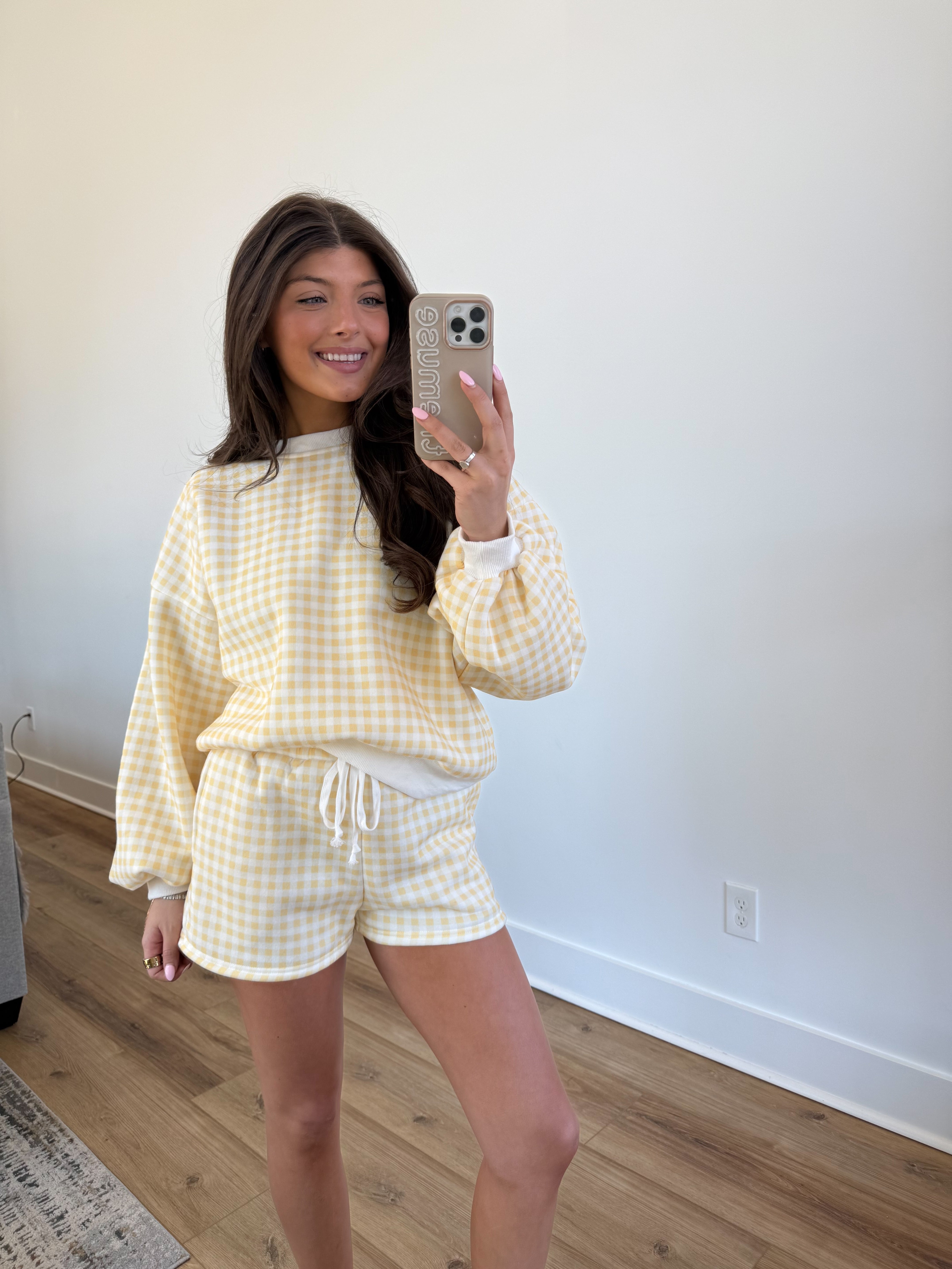 Lemon Gingham Lounge Set