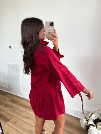 Crimson Tiered Dress