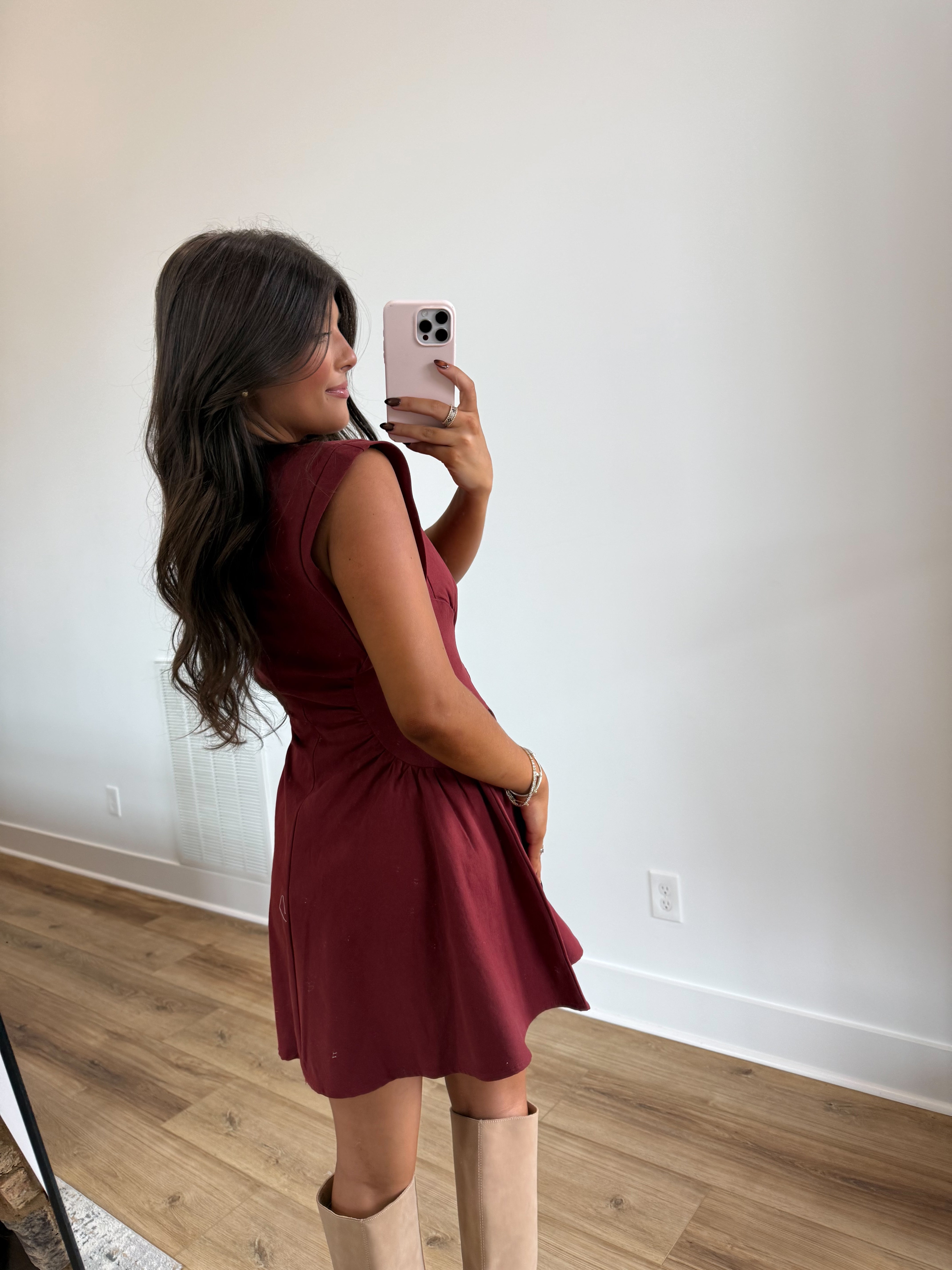Burgundy Pecan Dress