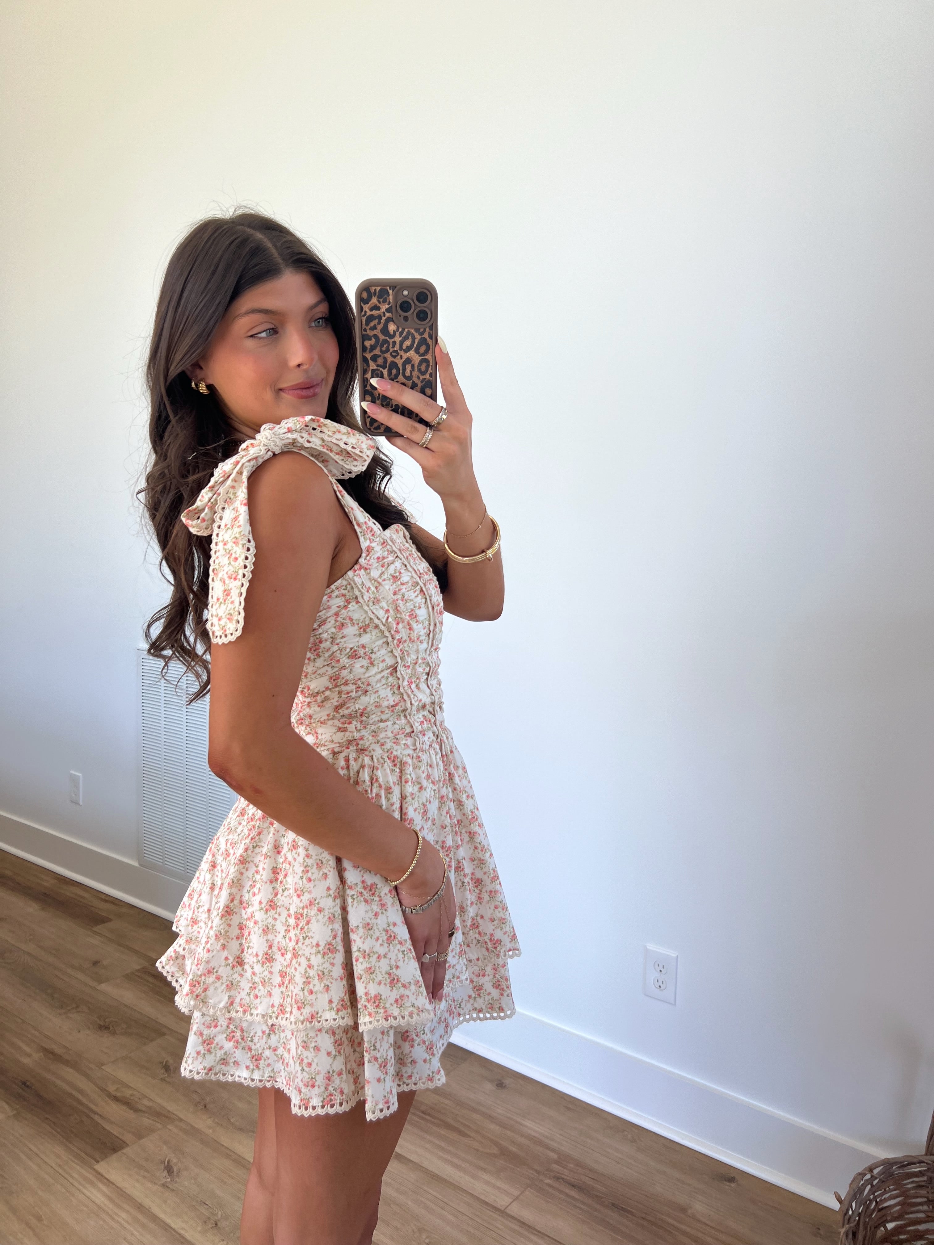 Vintage Core Mini Dress (Cream)