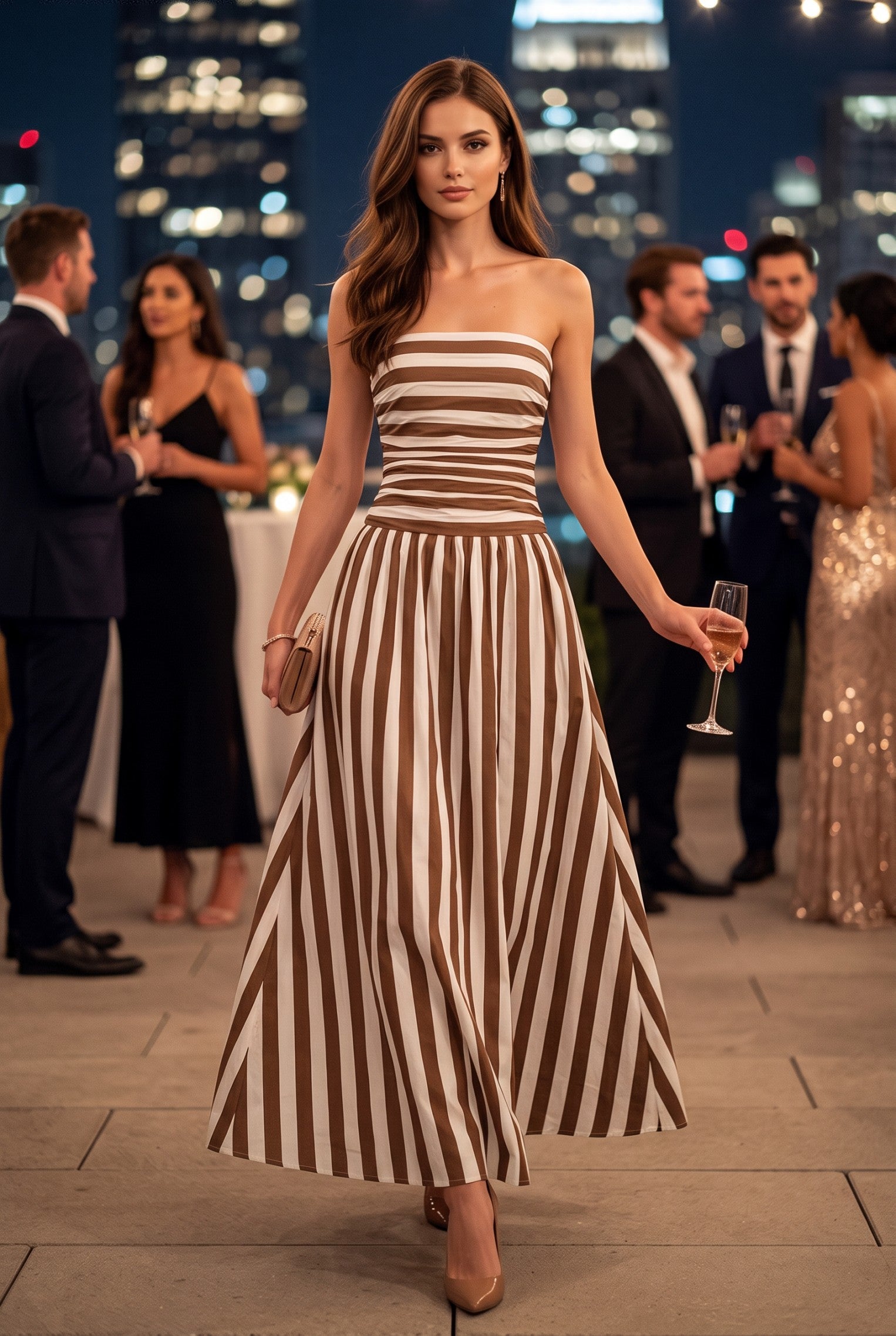 The Social Club Maxi (Brown Stripes)
