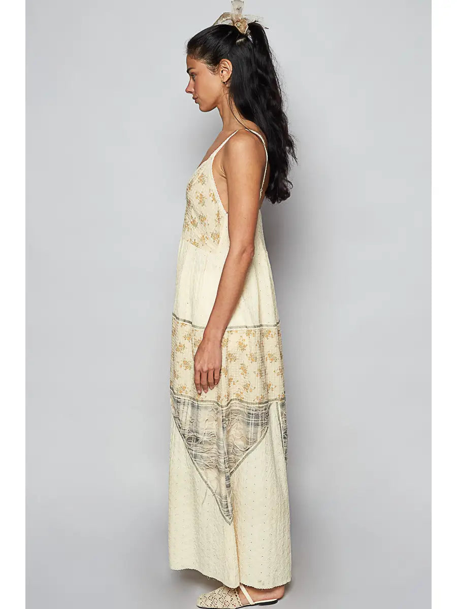 Vintage Work Maxi Dress (Cream)