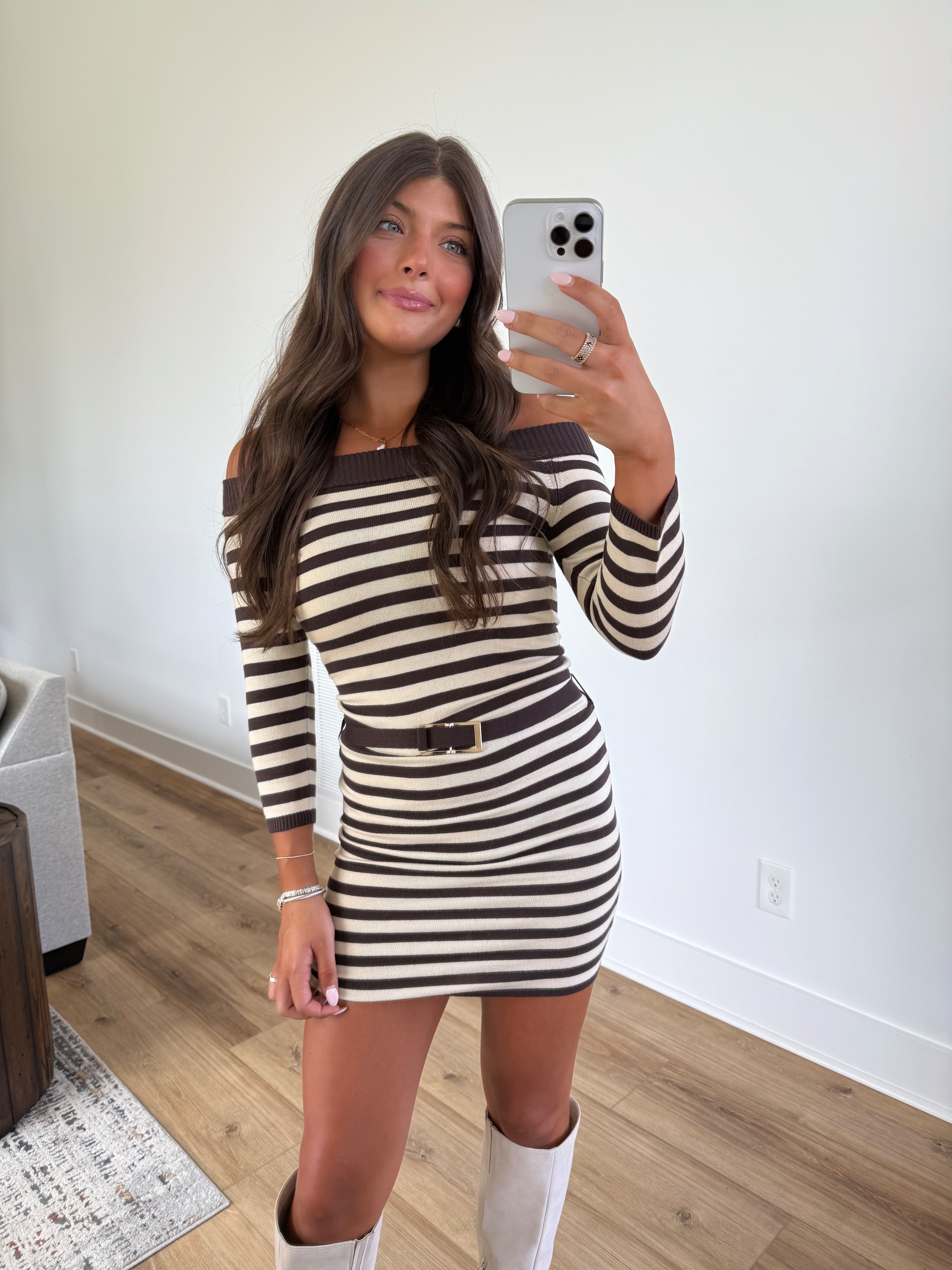 Striped Knit Bodycon Dress