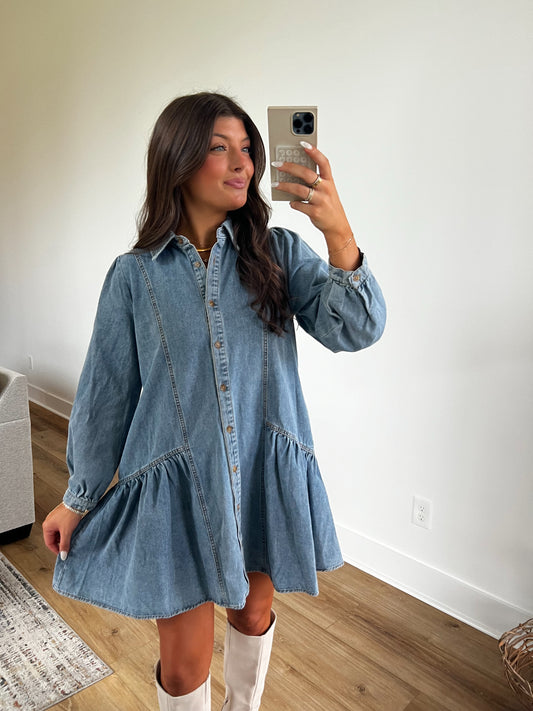 Denim Button Up Dress