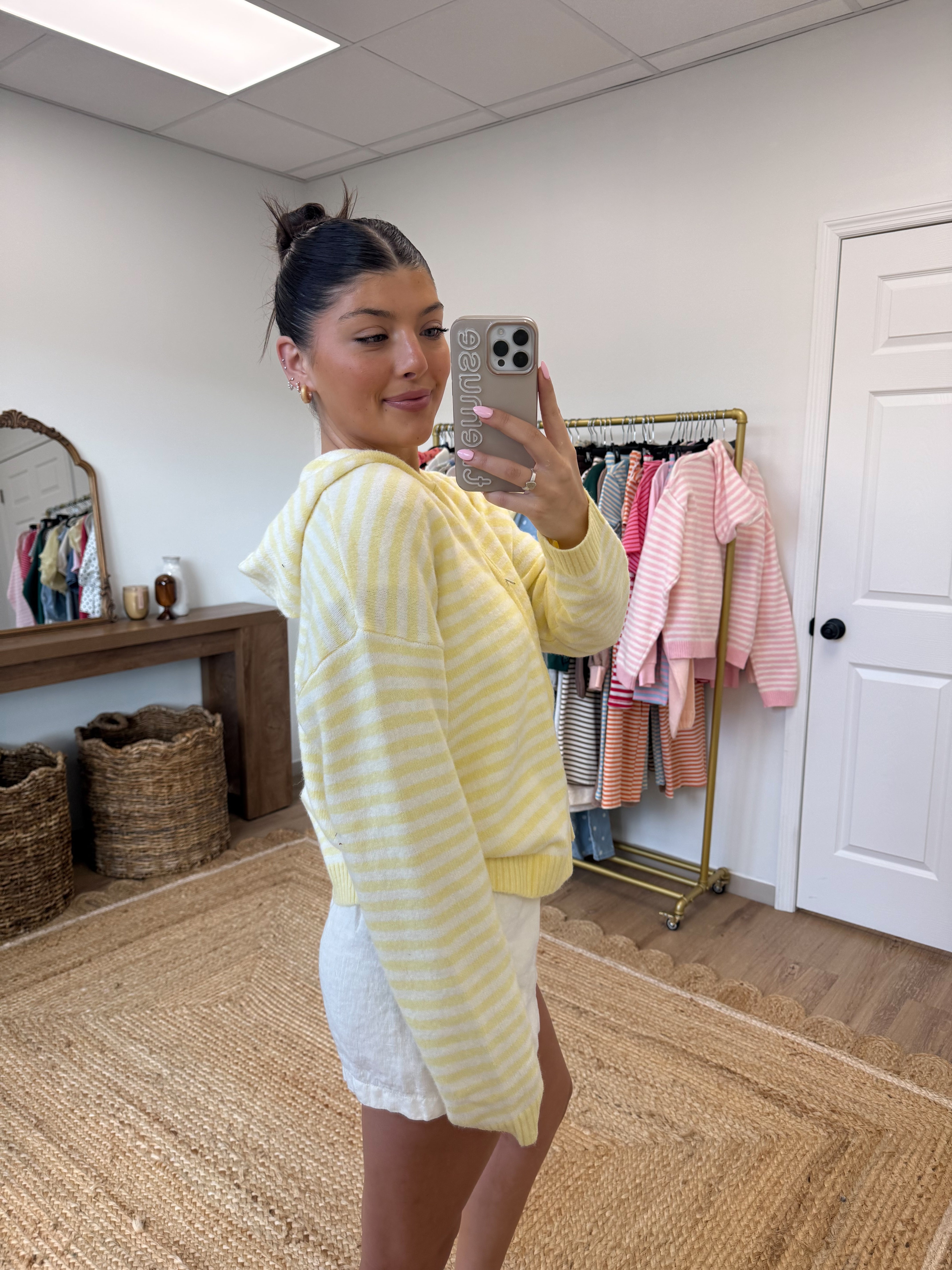 The Maddy Stripe Zip Up (Yellow)