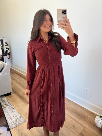 Wine Western Bodice Maxi Dress