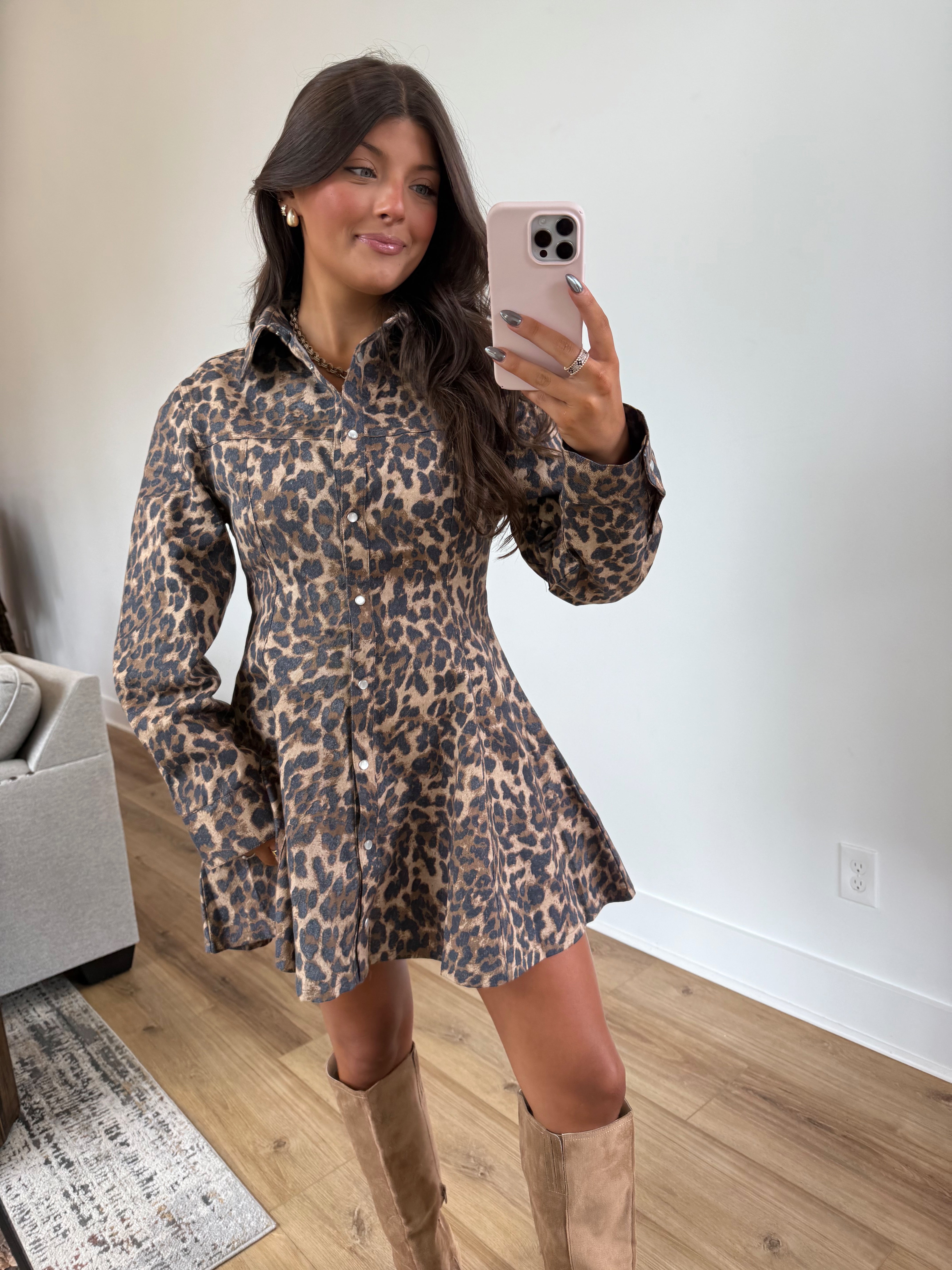 Cheetah Flare Mini Dress