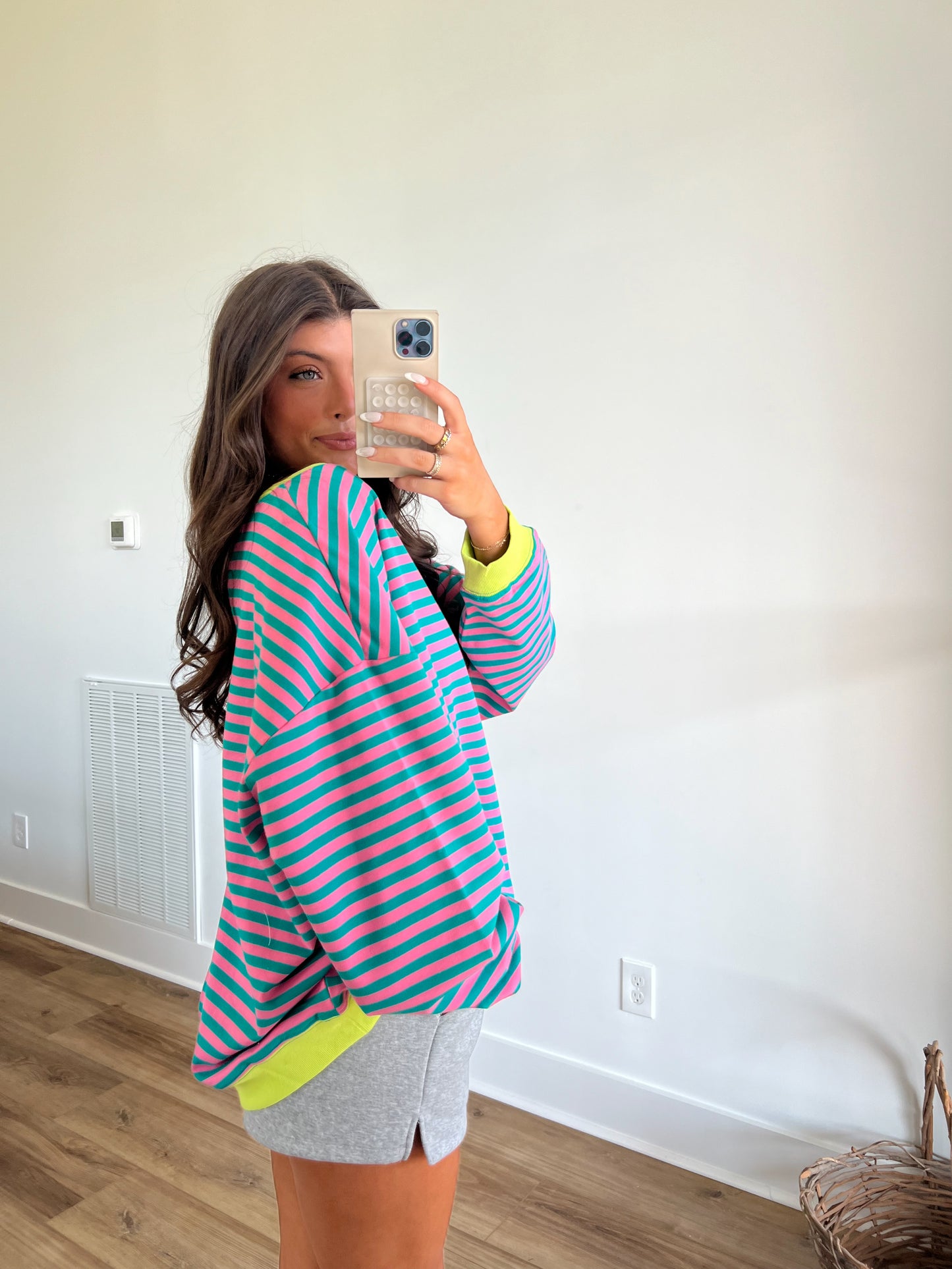 Khloe Pink/Blue/Yellow Stripe Top