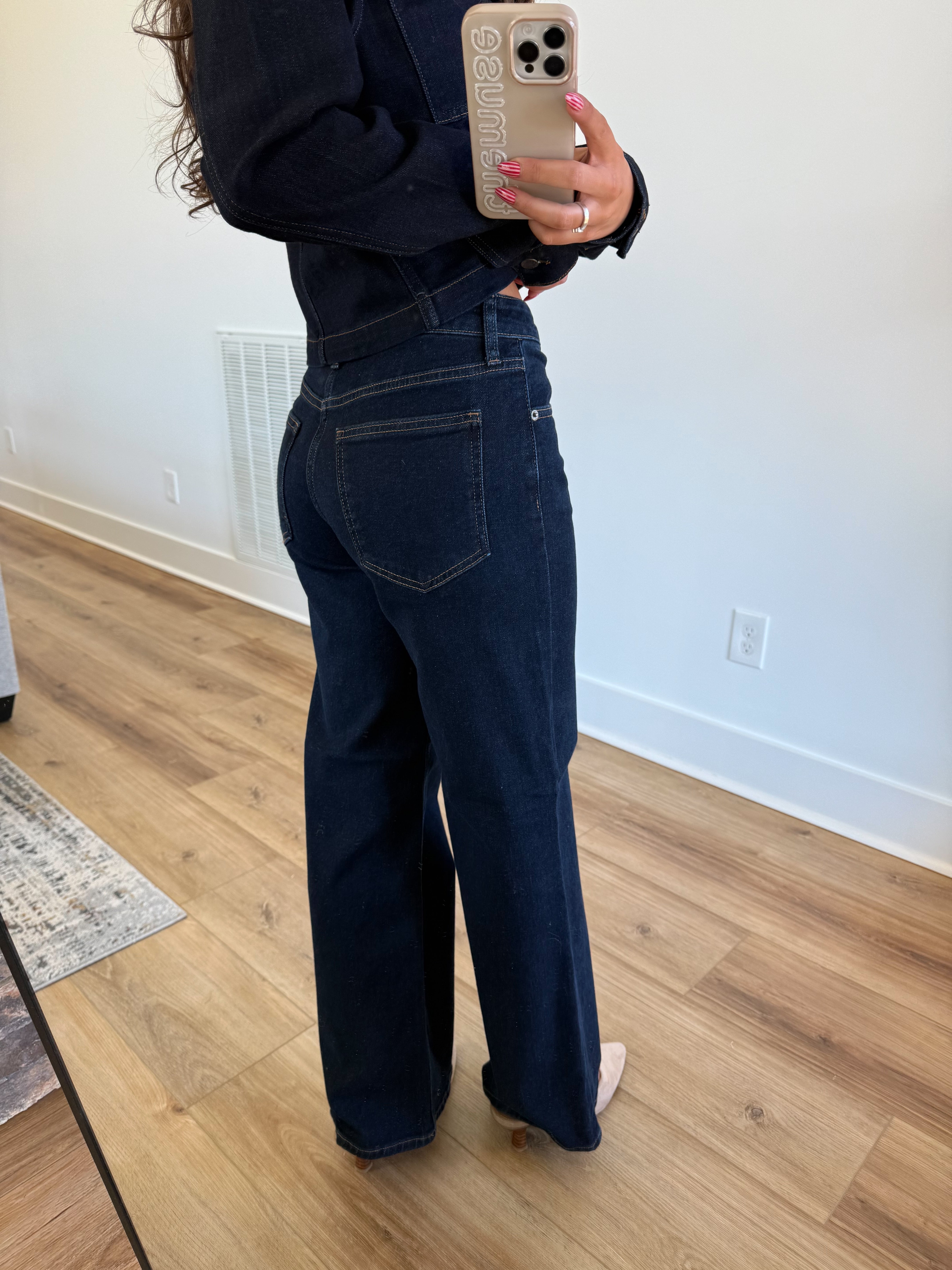 Dark Denim Straight Leg Jeans